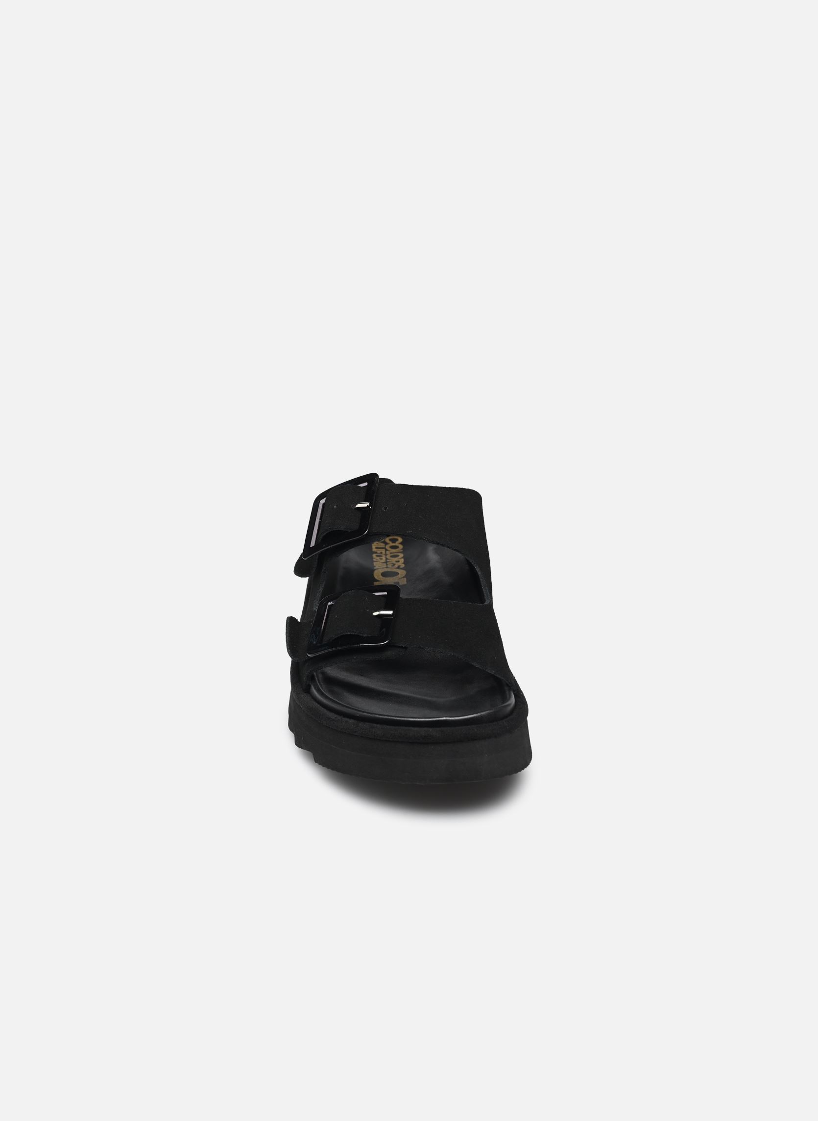 Pantoletten und Clogs Platform sabot in leather damen schwarz Colors of California Pantoletten und Clogs Platform sabot in leather damen schwarz BLA