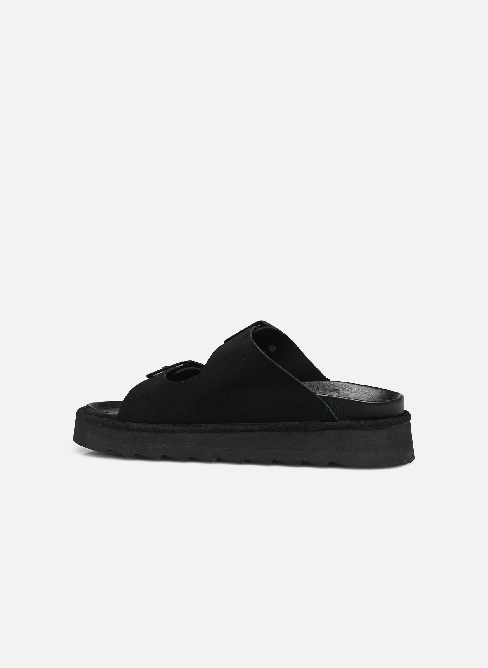 Pantoletten und Clogs Platform sabot in leather damen schwarz Colors of California Pantoletten und Clogs Platform sabot in leather damen schwarz BLA