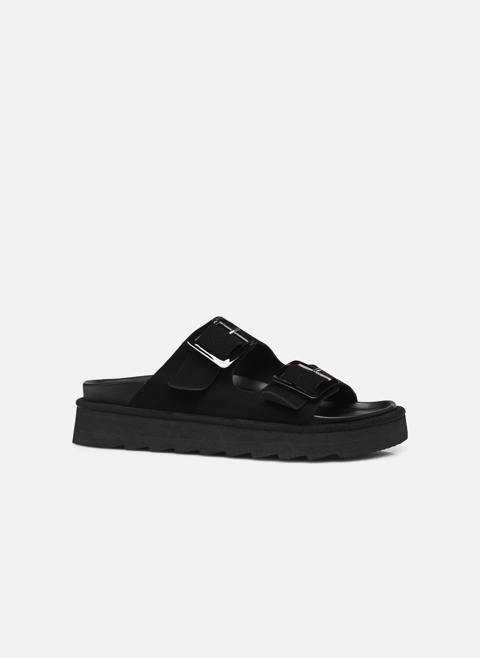 Pantoletten und Clogs Platform sabot in leather damen schwarz Colors of California Pantoletten und Clogs Platform sabot in leather damen schwarz BLA