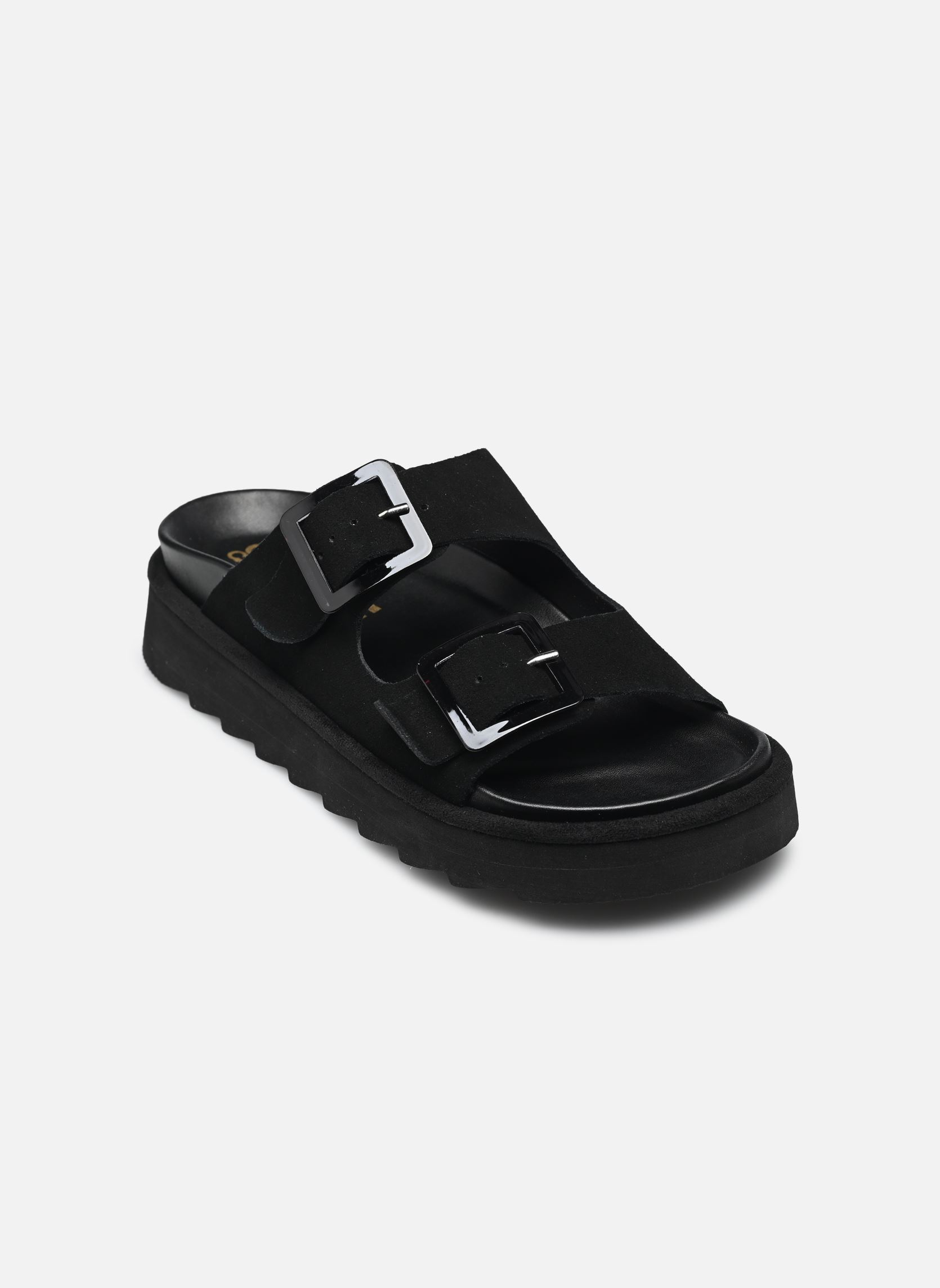 Pantoletten und Clogs Platform sabot in leather damen schwarz Colors of California Pantoletten und Clogs Platform sabot in leather damen schwarz BLA