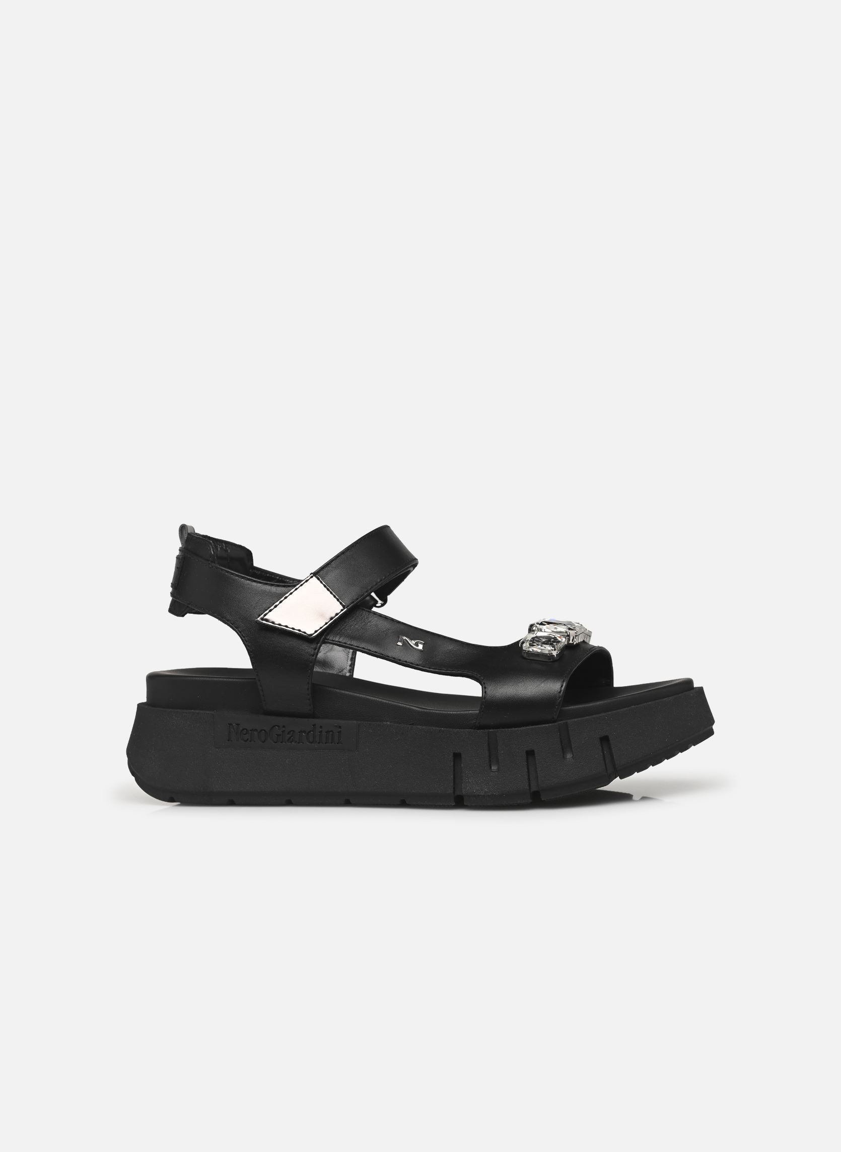 Sandali con zeppa e plateau E410707D donna nero NeroGiardini Sandali con zeppa e plateau E410707D donna nero 100