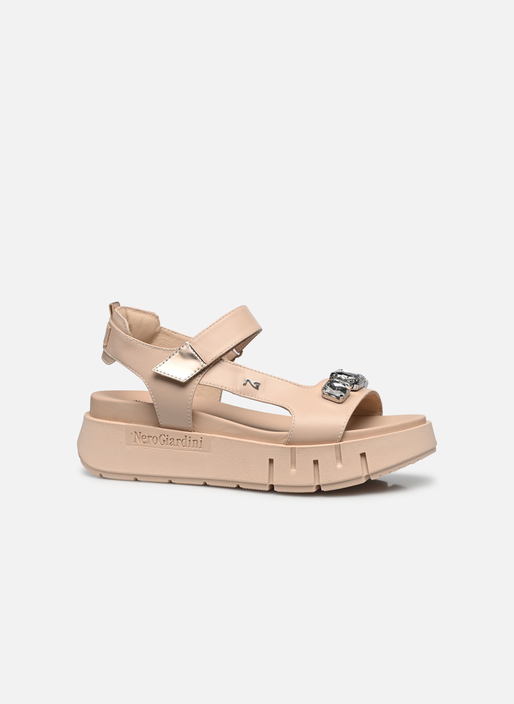 Sandali con zeppa e plateau E410707D donna beige NeroGiardini Sandali con zeppa e plateau E410707D donna beige 614