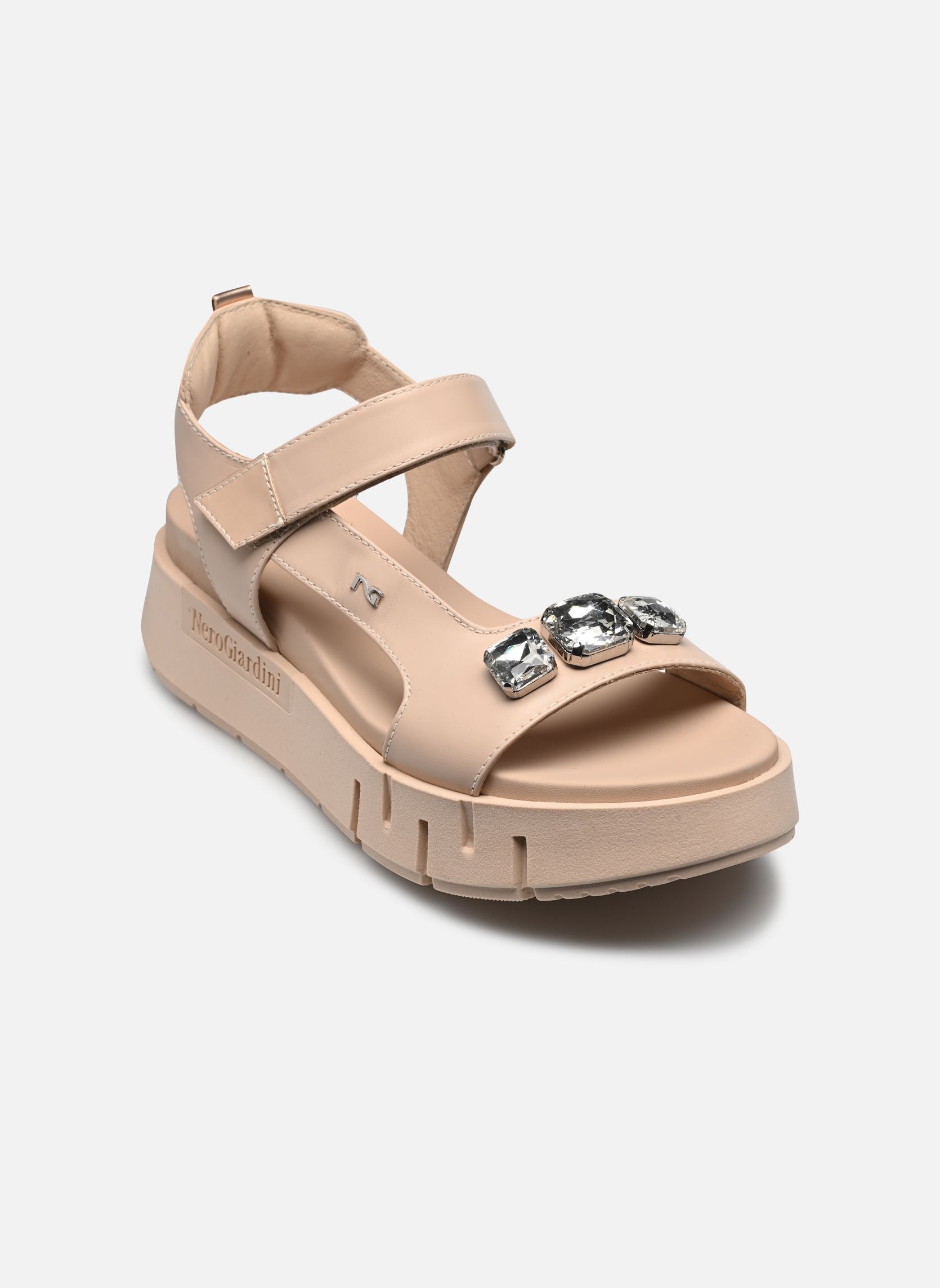 Sandali con zeppa e plateau E410707D donna beige NeroGiardini Sandali con zeppa e plateau E410707D donna beige 614