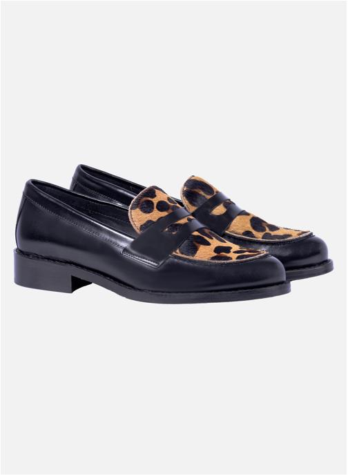 JULES & JENN Mocassins Mocassins cuir imprimé noir femme noir