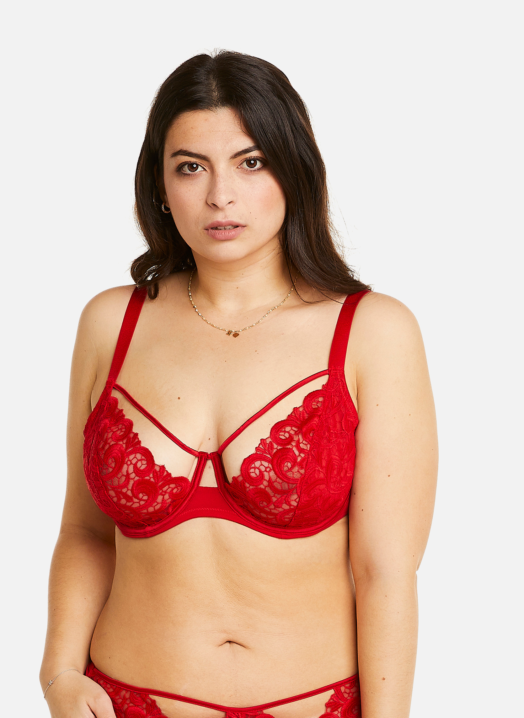 Brassières Soutien-gorge à armatures grand maintien rouge Miracle femme rouge Pomm'Poire Brassières Soutien-gorge à armatures grand maintien rouge Miracle femme rouge Rouge