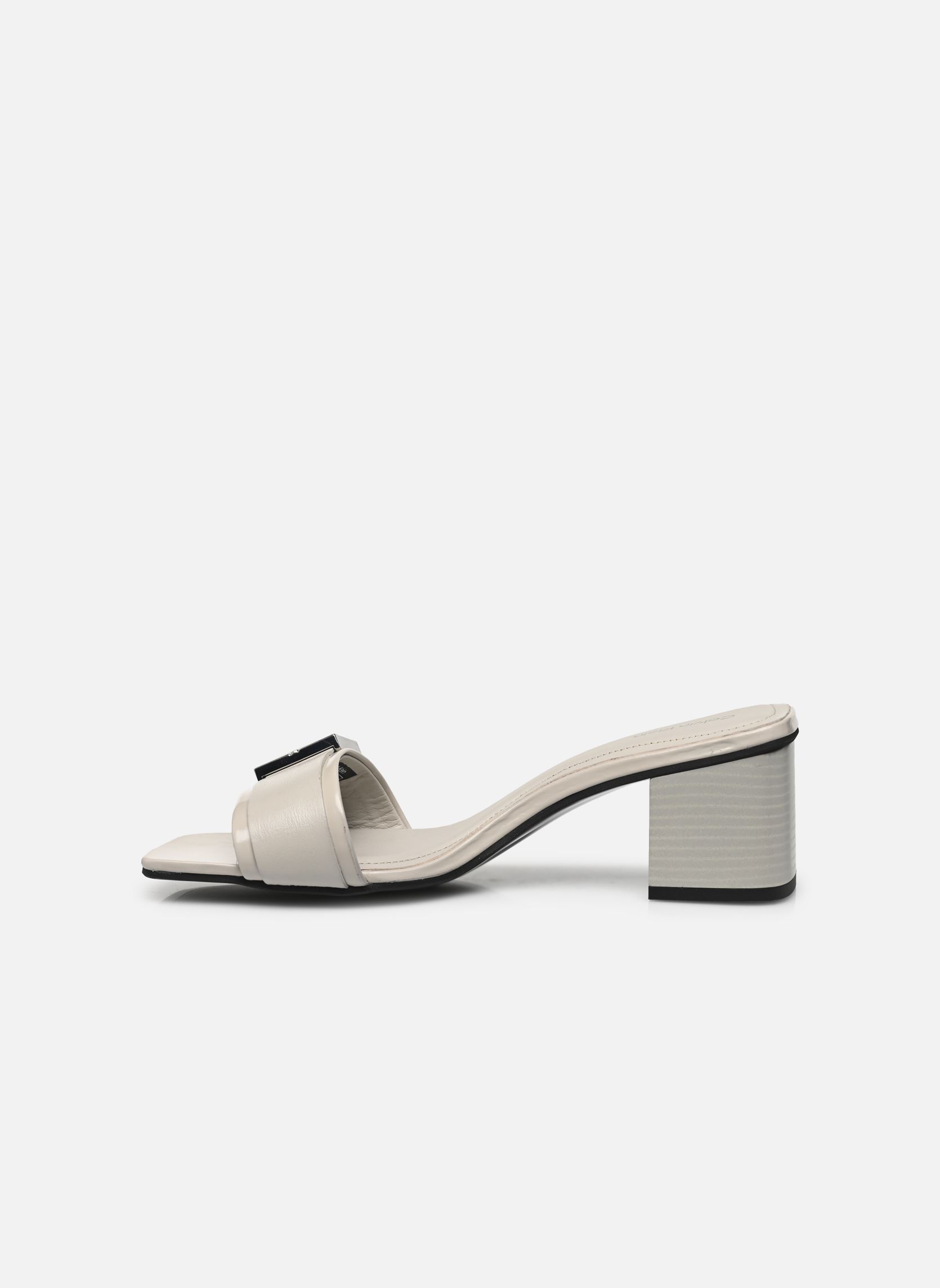 Sandales HEEL MULE 50 W/BUCKL femme gris Calvin Klein Sandales HEEL MULE 50 W/BUCKL femme gris MOON STRUCK