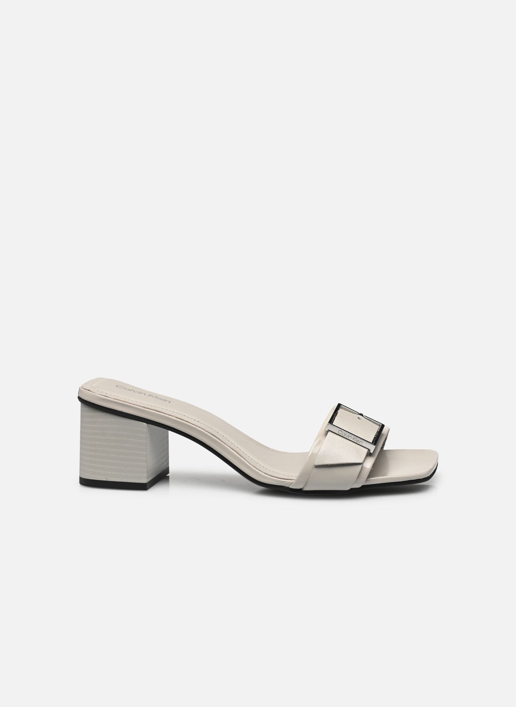 Sandales HEEL MULE 50 W/BUCKL femme gris Calvin Klein Sandales HEEL MULE 50 W/BUCKL femme gris MOON STRUCK