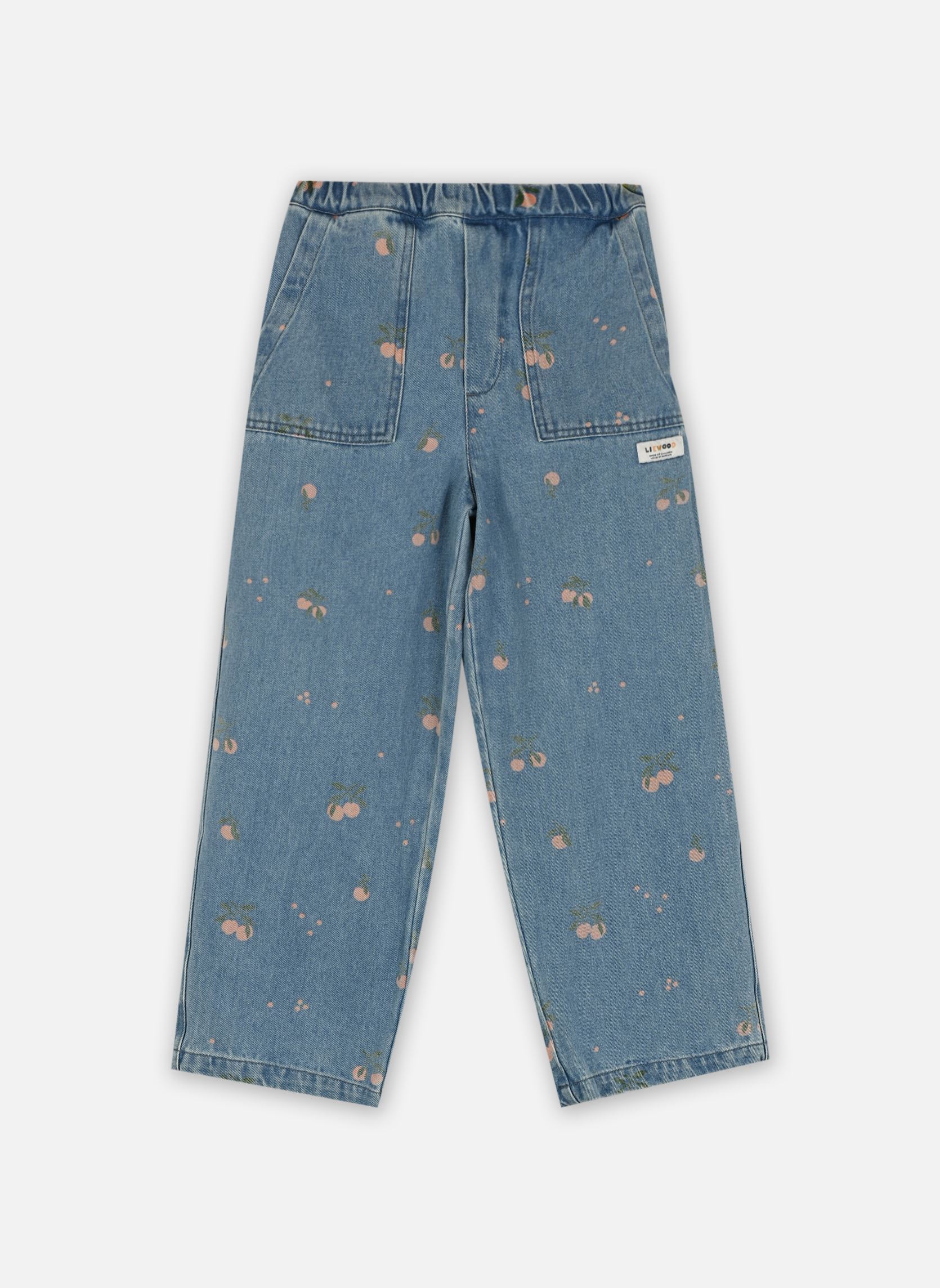 Jeans dritti Cesar Printed Denim Pants bambina blu Liewood Jeans dritti Cesar Printed Denim Pants bambina blu PEACH / LIGHT BLUE DENIM