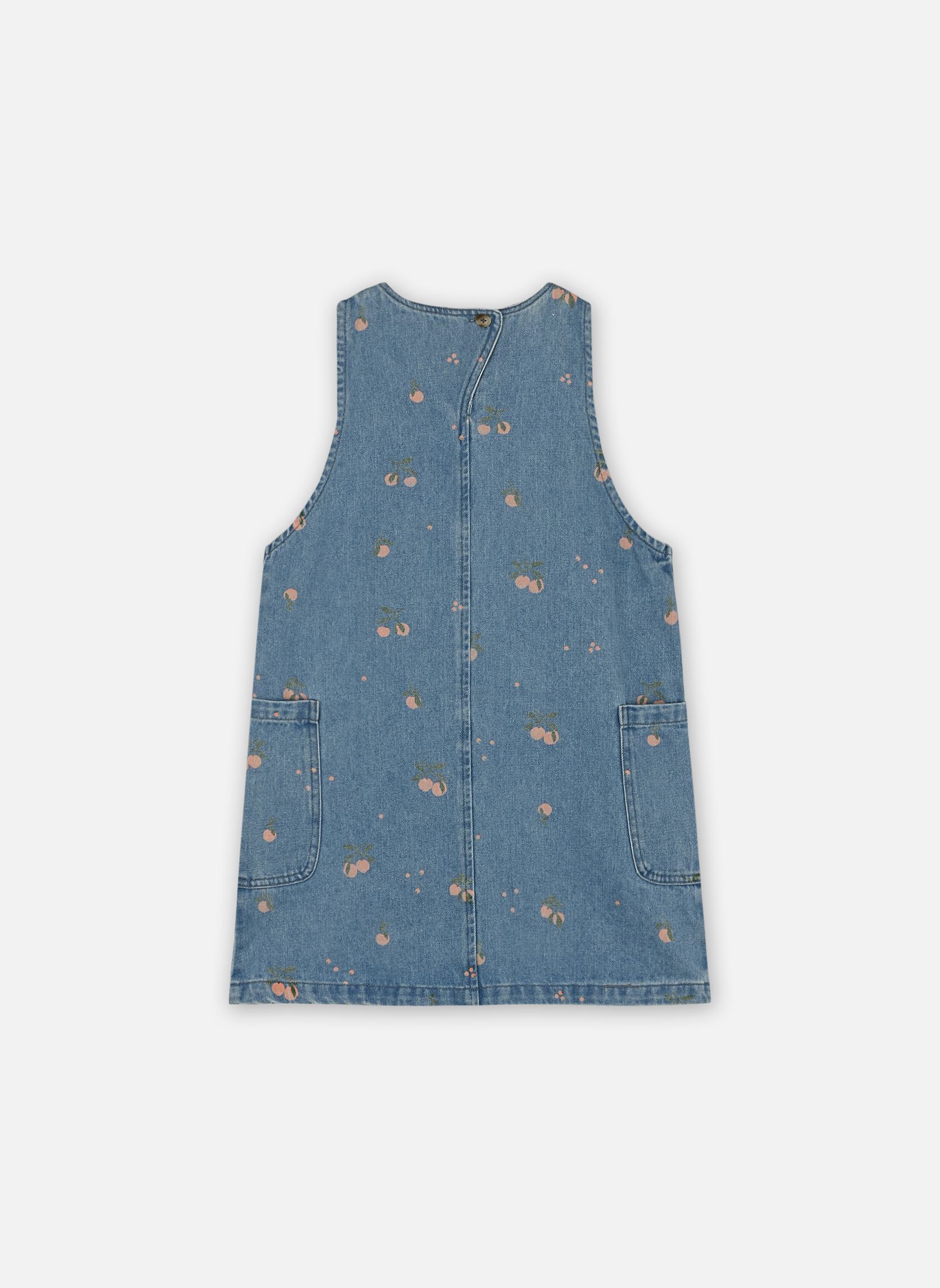 Kleider Angelica Printed Denim Dress mädchen blau Liewood Kleider Angelica Printed Denim Dress mädchen blau PEACH / LIGHT BLUE DENIM