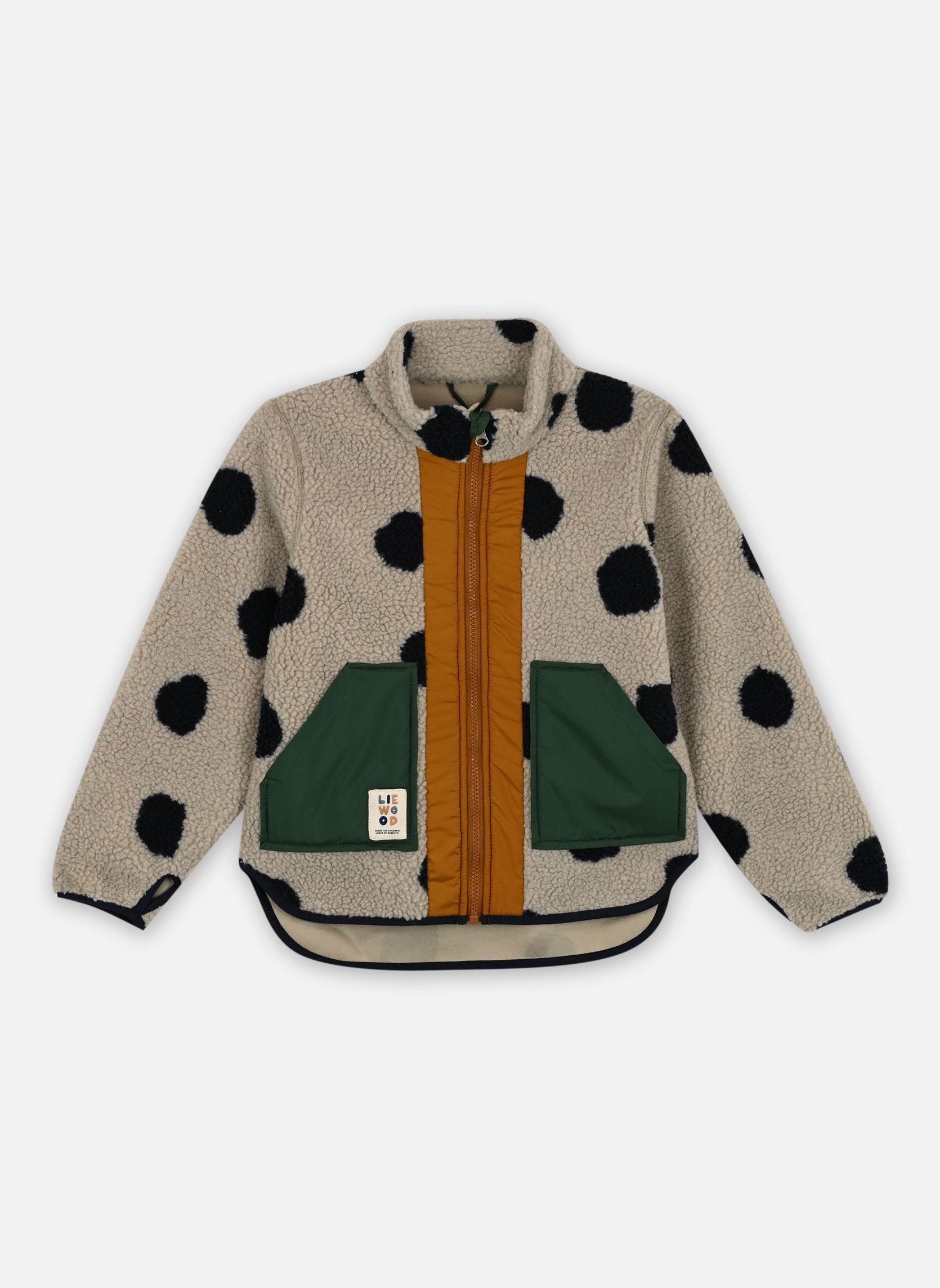 Fleece truien Noam Pile Jacket grijs Liewood Fleece truien Noam Pile Jacket grijs Spot dots / Mist