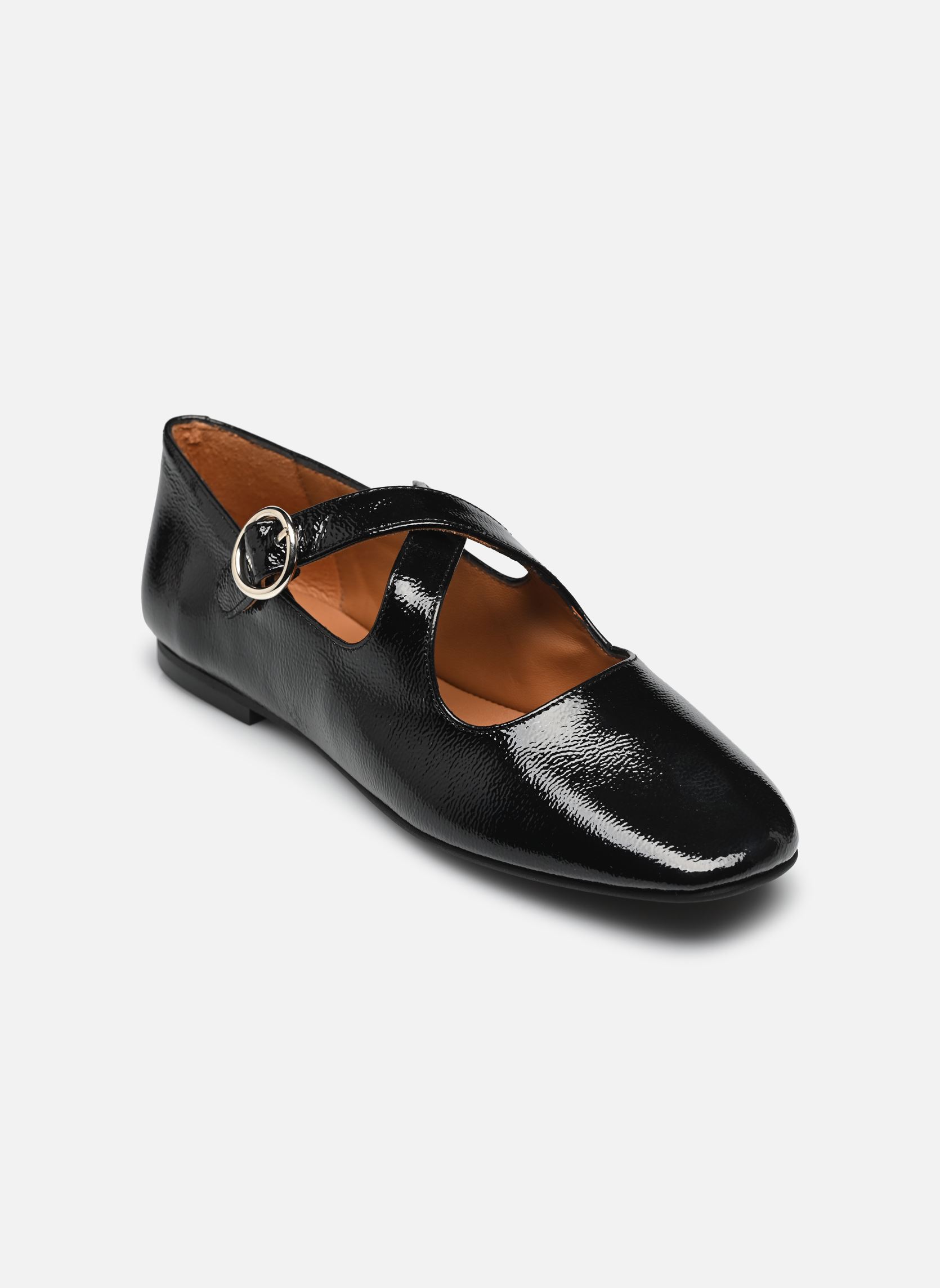 Ballerine classiche Seito - Cuir vernis plissé donna nero Georgia Rose Ballerine classiche Seito - Cuir vernis plissé donna nero NOIR