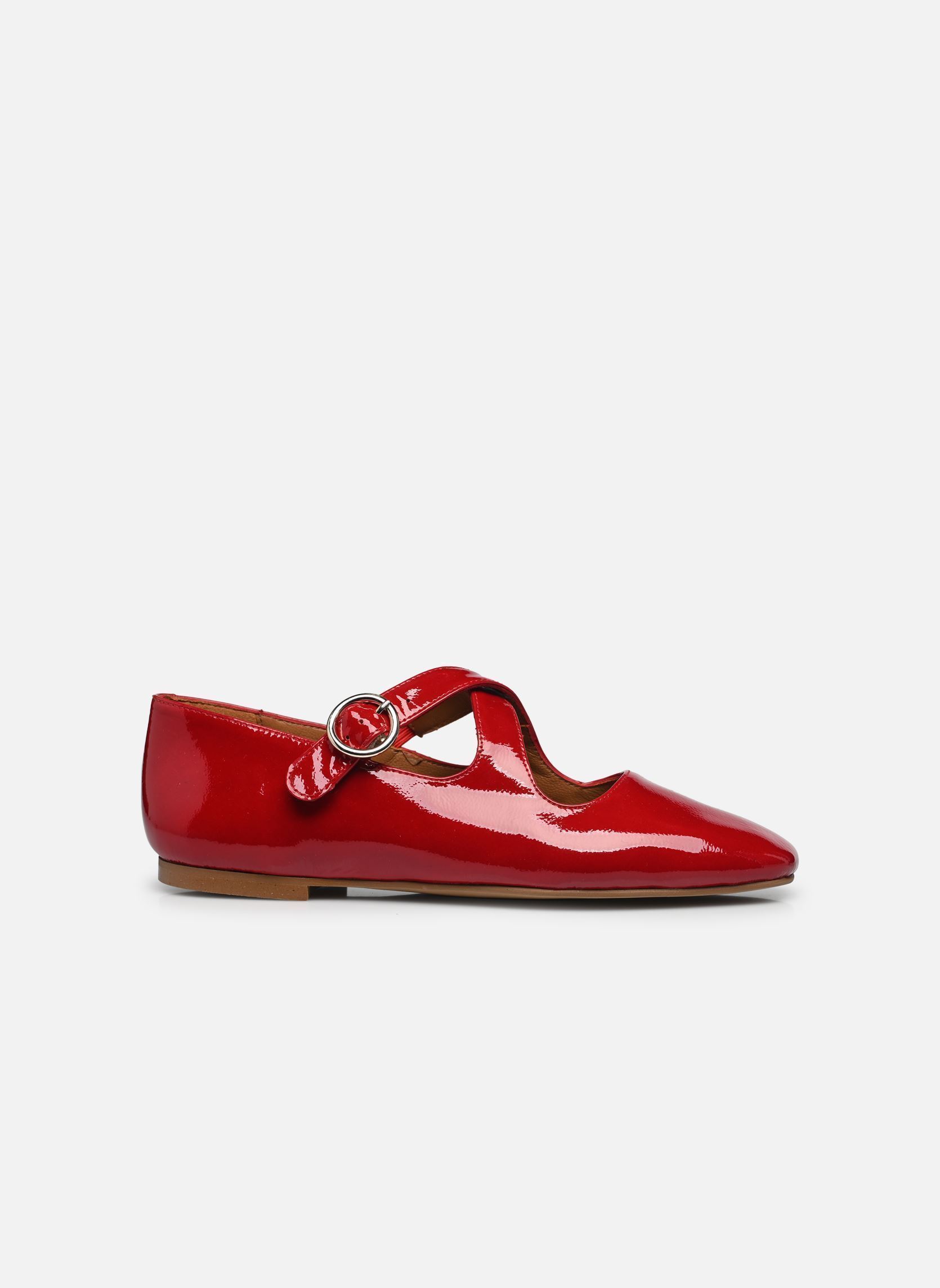 Klassische Ballerinas Seito - Cuir vernis plissé damen rot Georgia Rose Klassische Ballerinas Seito - Cuir vernis plissé damen rot ROUGE
