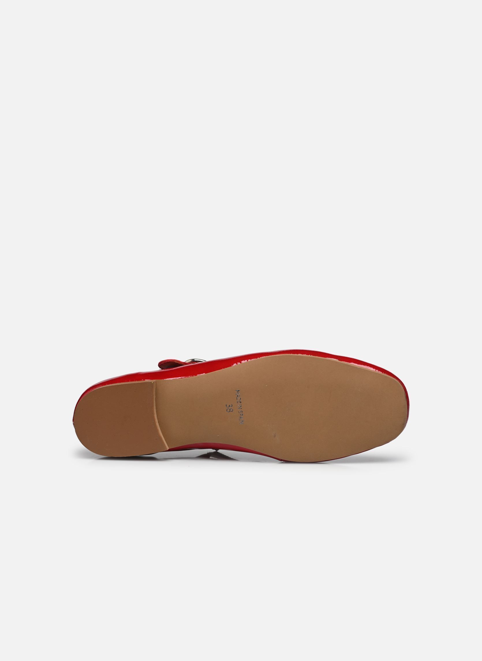 Klassische Ballerinas Seito - Cuir vernis plissé damen rot Georgia Rose Klassische Ballerinas Seito - Cuir vernis plissé damen rot ROUGE