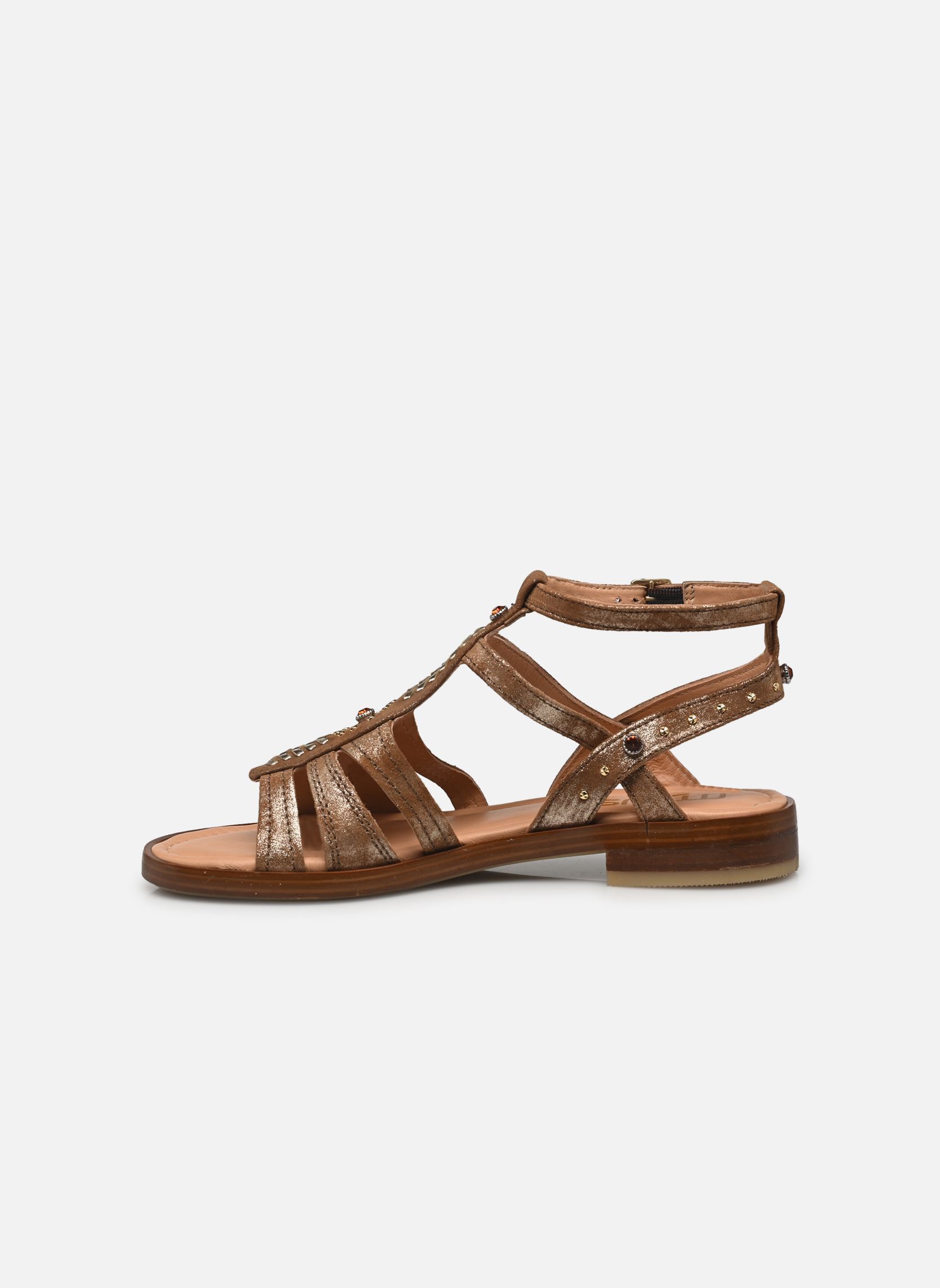 Sandales plates L80004 femme or et bronze Mjus Sandales plates L80004 femme or et bronze Tabacco+Platino
