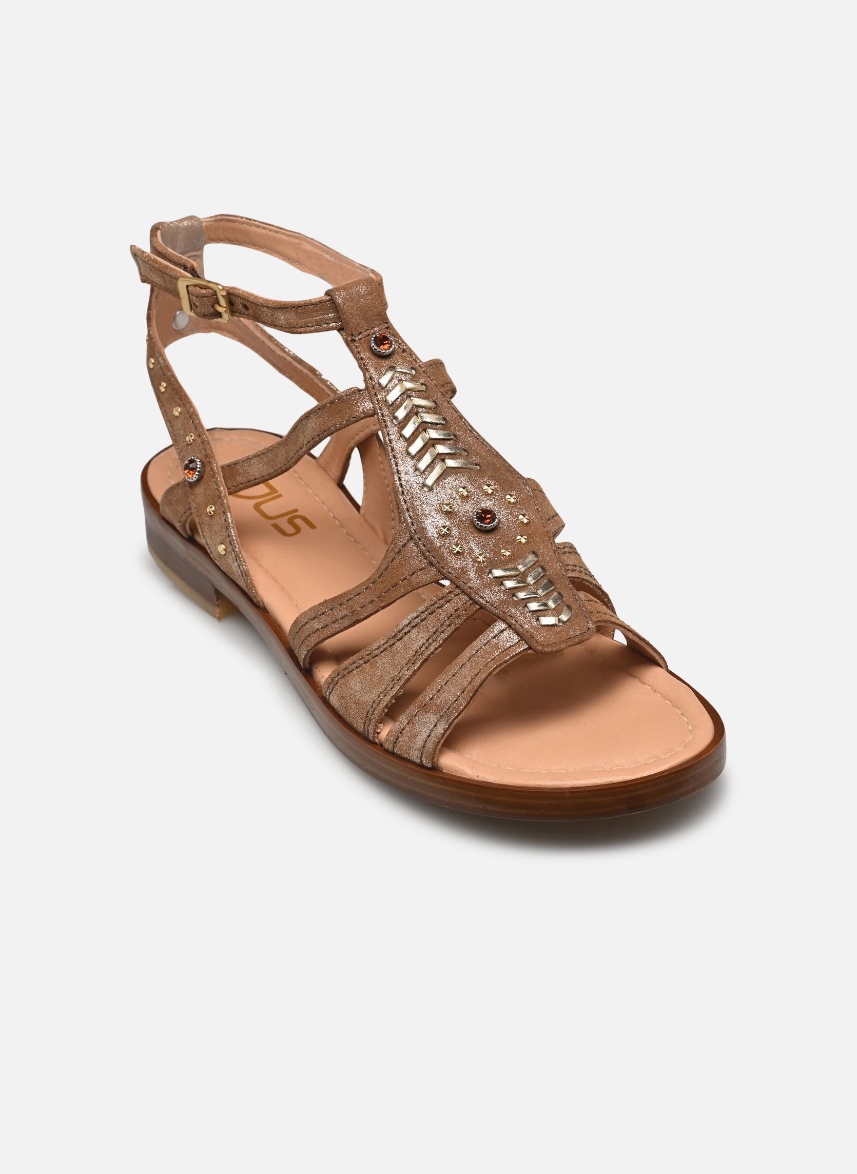 Sandales plates L80004 femme or et bronze Mjus Sandales plates L80004 femme or et bronze Tabacco+Platino