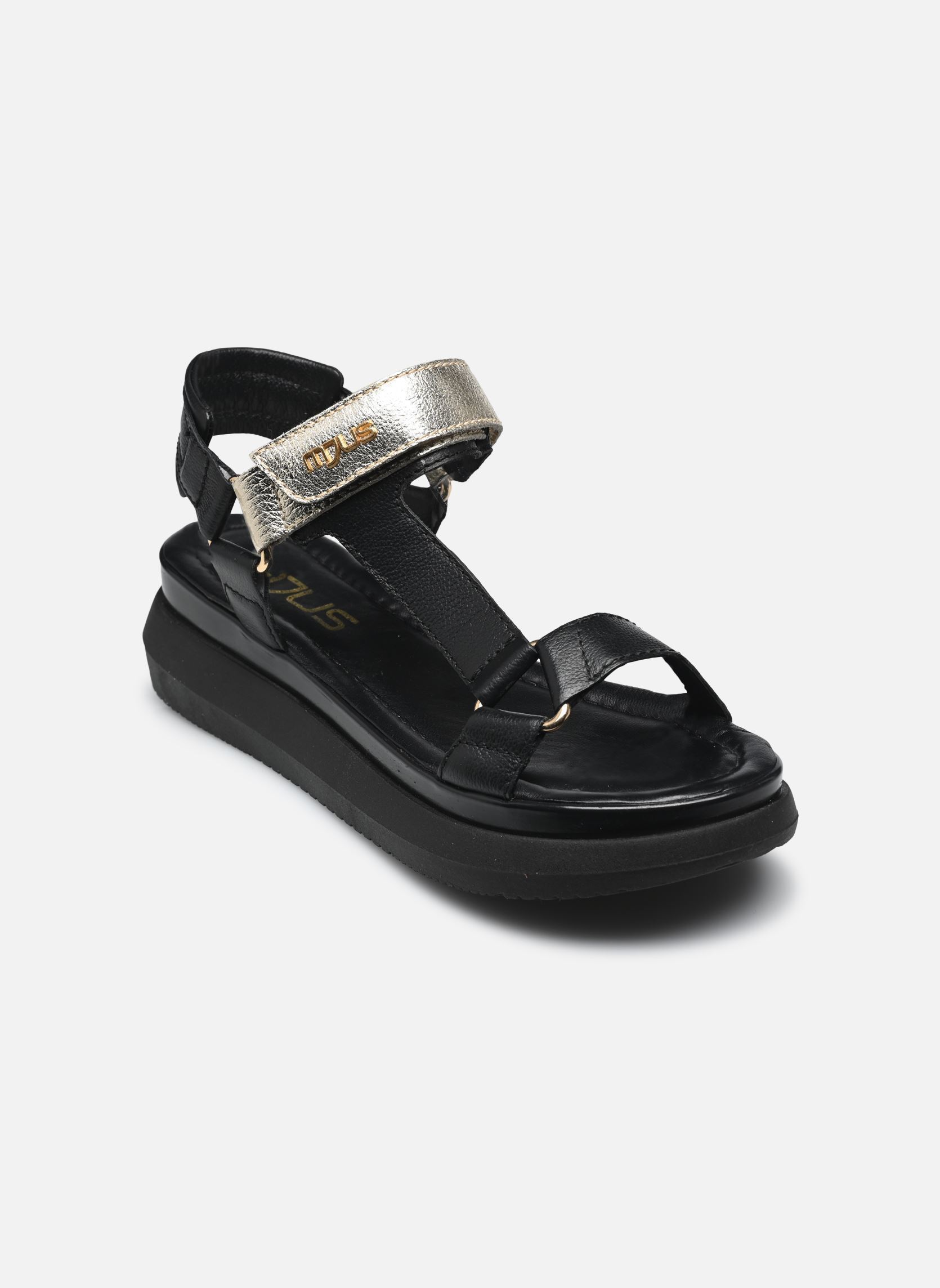 Sandali con zeppa e plateau L17009 donna nero Mjus Sandali con zeppa e plateau L17009 donna nero Nero+Nero+Platino