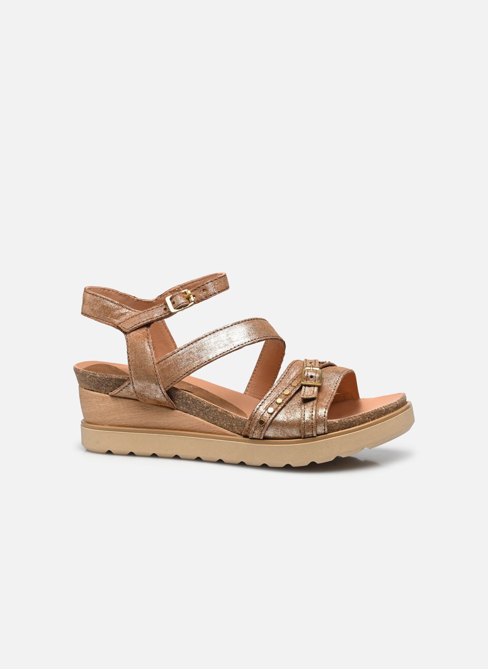 Sandalias y plataformas de cuña L28010 mujer oro y bronce Mjus Sandalias y plataformas de cuña L28010 mujer oro y bronce Tabacco