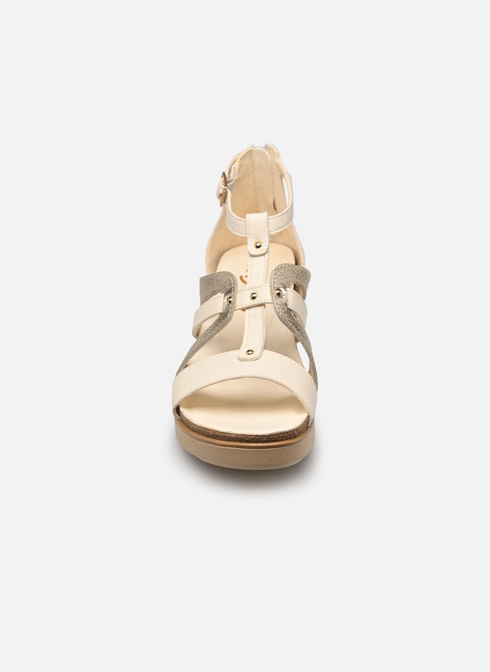 Sandales compensées et plateformes L16011 femme blanc Mjus Sandales compensées et plateformes L16011 femme blanc Latte+Platino+Platino