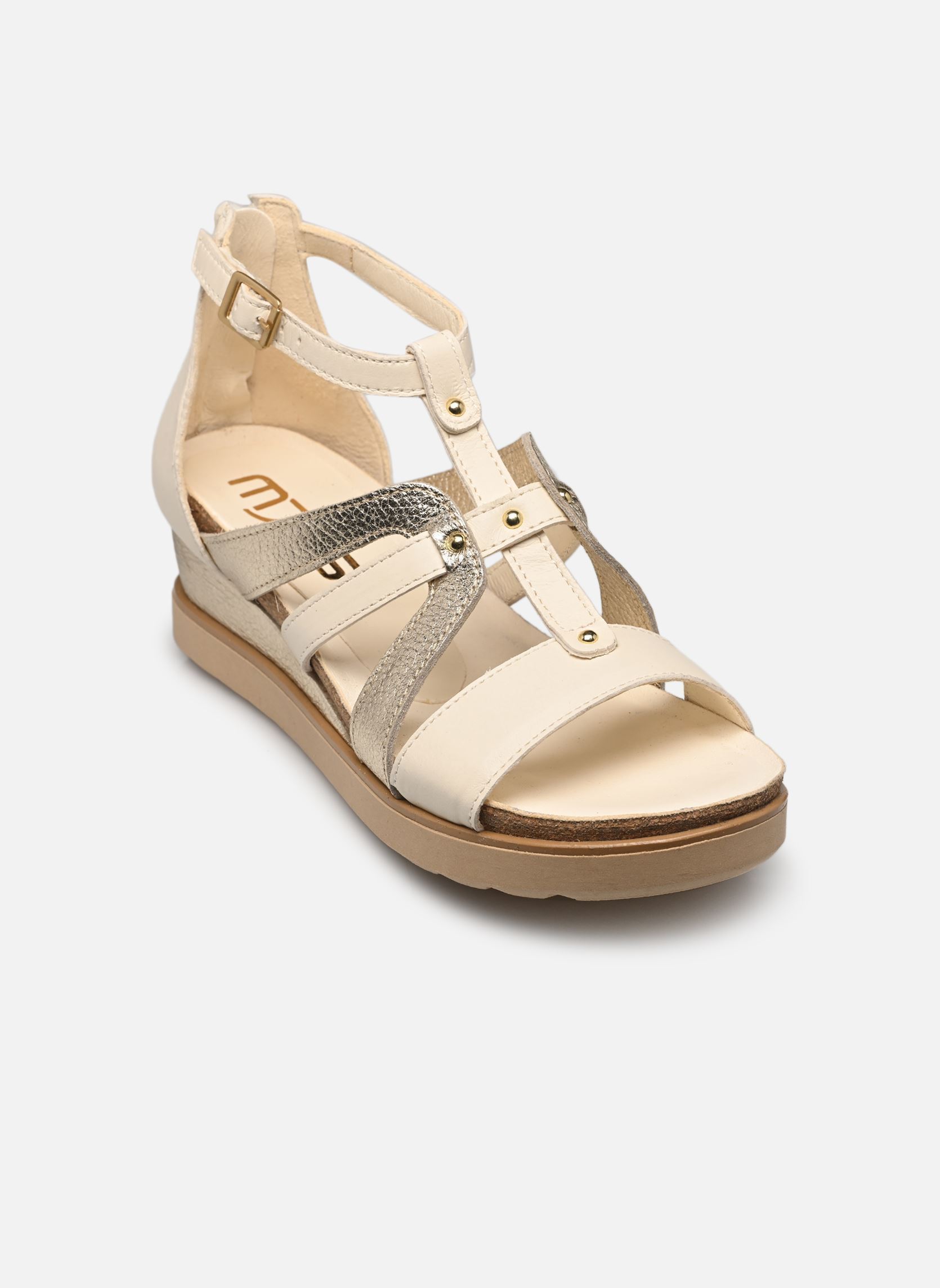 Sandales compensées et plateformes L16011 femme blanc Mjus Sandales compensées et plateformes L16011 femme blanc Latte+Platino+Platino