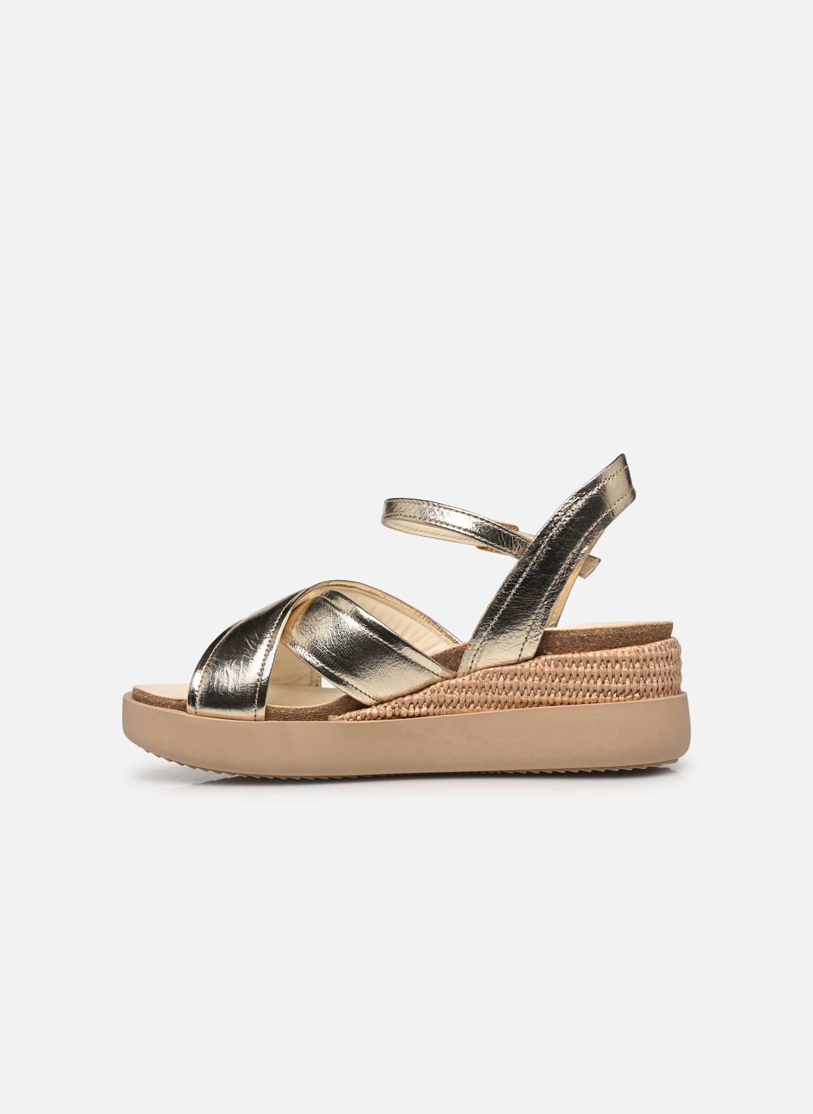 Sandalias y plataformas de cuña T18026 mujer oro y bronce Mjus Sandalias y plataformas de cuña T18026 mujer oro y bronce Platino+Natur