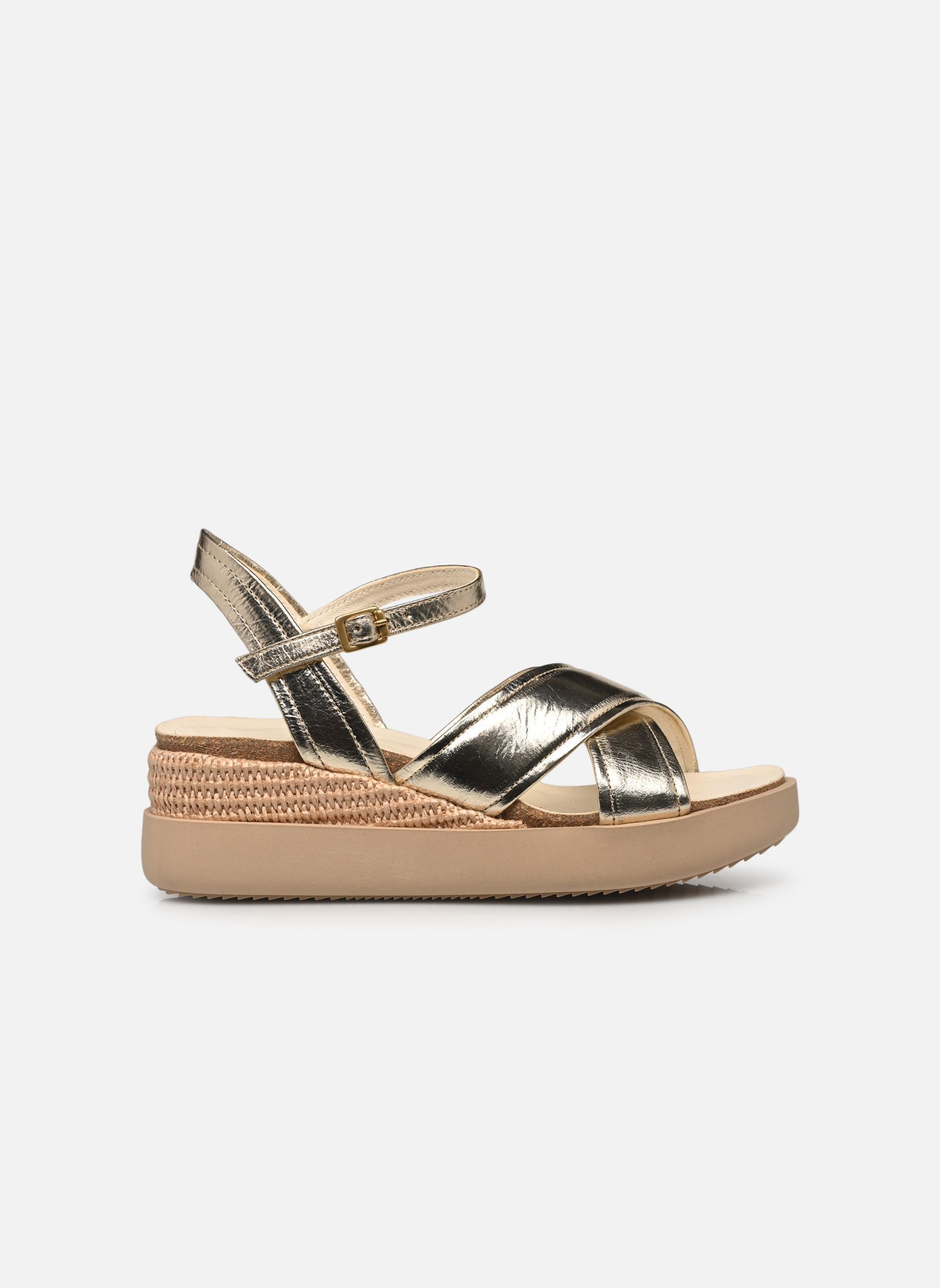 Sandalias y plataformas de cuña T18026 mujer oro y bronce Mjus Sandalias y plataformas de cuña T18026 mujer oro y bronce Platino+Natur