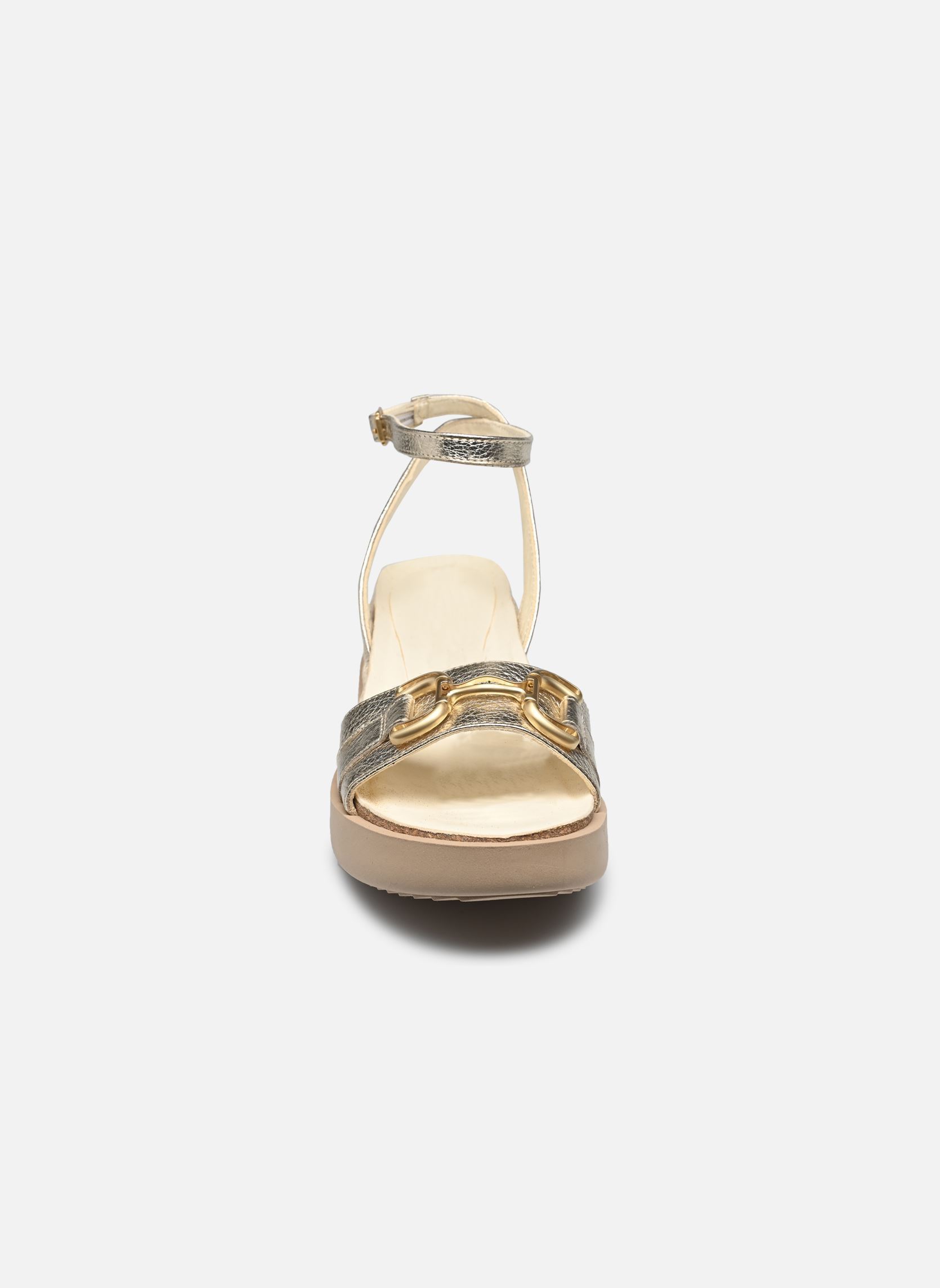 Sandalen met sleehak en plateau T18029 dames goud en brons Mjus Sandalen met sleehak en plateau T18029 dames goud en brons Platino+Platino+Grezzo