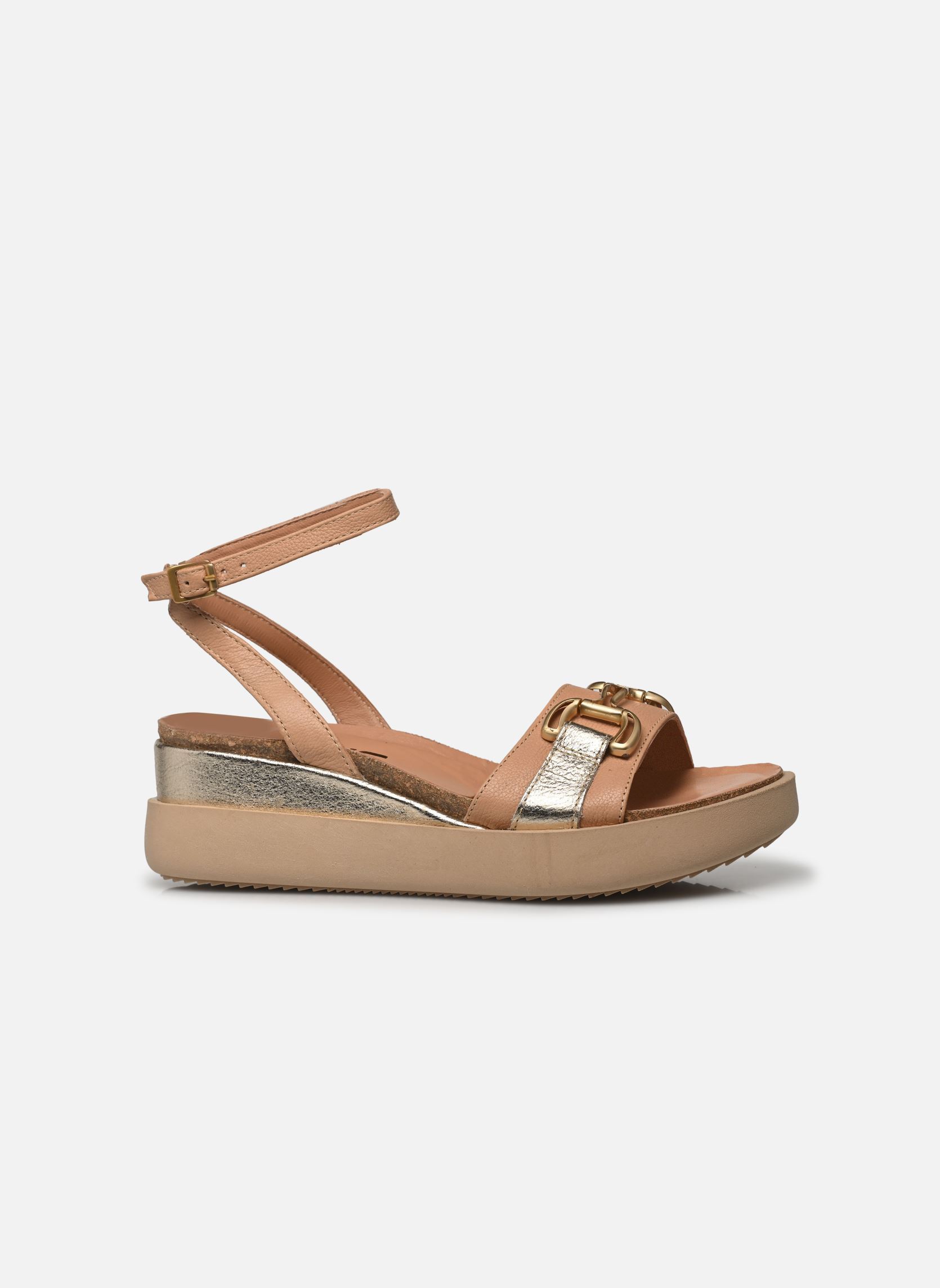 Sandalen met sleehak en plateau T18029 dames beige Mjus Sandalen met sleehak en plateau T18029 dames beige Carne+Platino+Platino