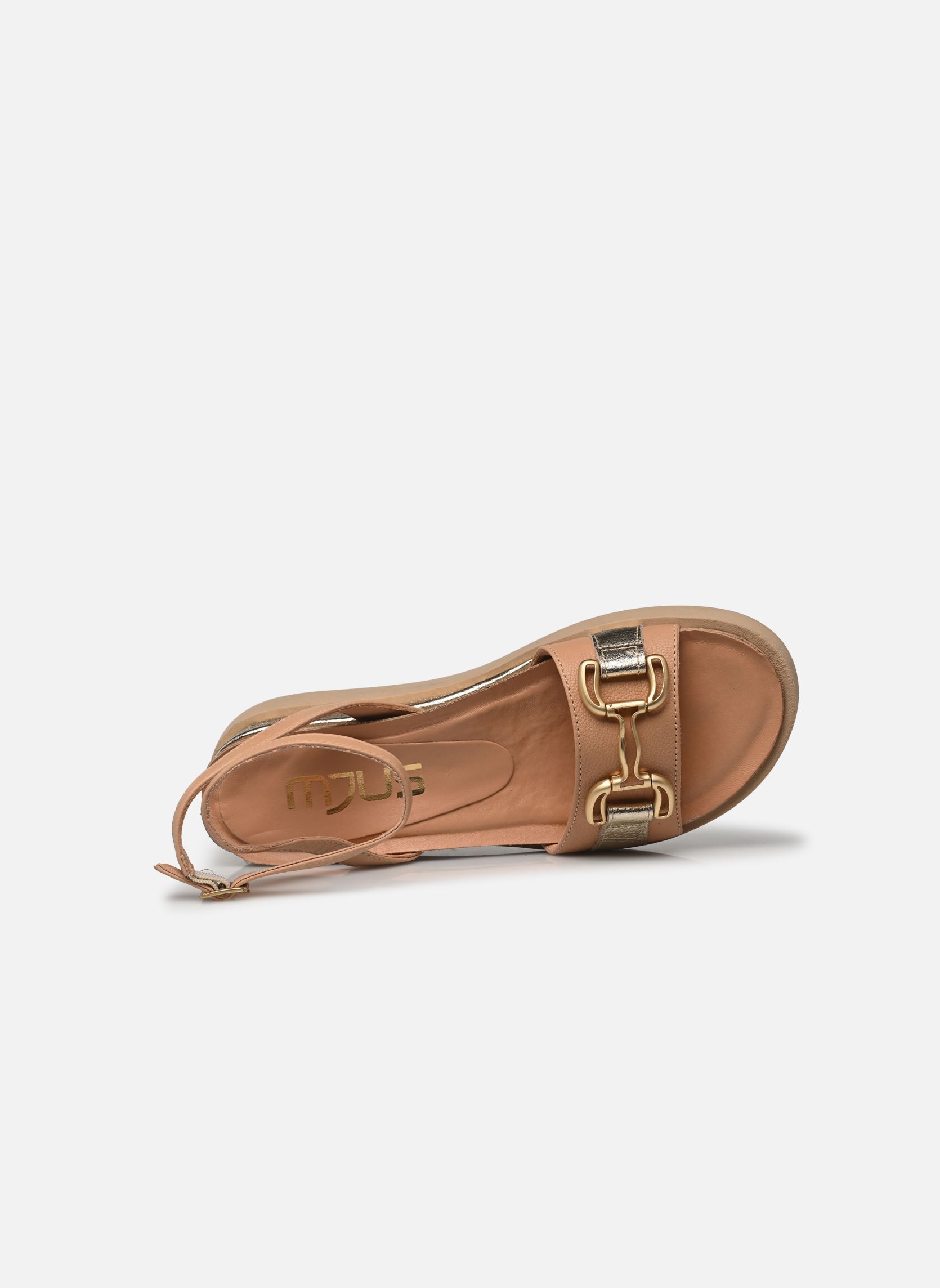 Sandalen met sleehak en plateau T18029 dames beige Mjus Sandalen met sleehak en plateau T18029 dames beige Carne+Platino+Platino