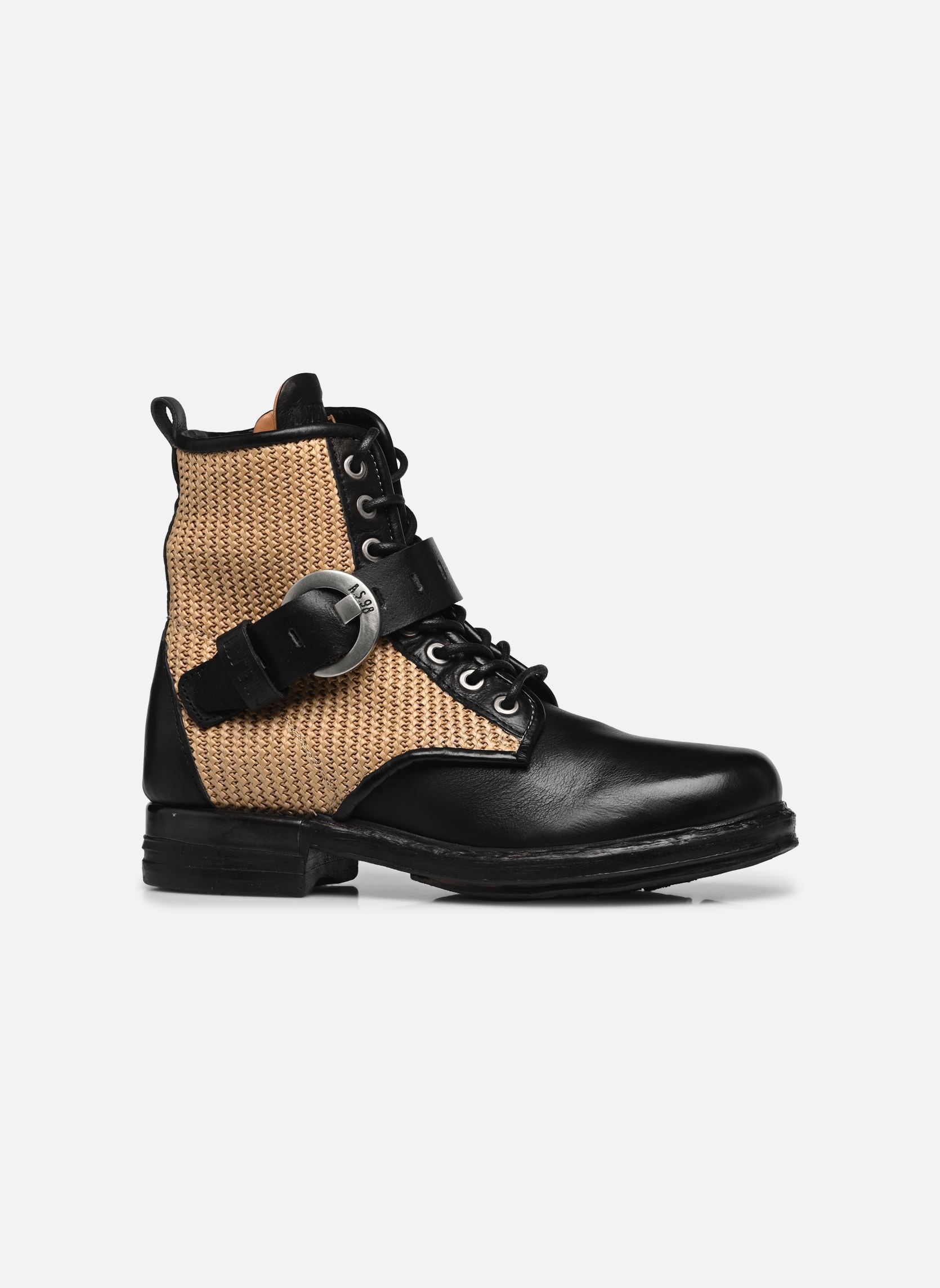 Geschnürte Stiefeletten B80226 damen schwarz AS98 Geschnürte Stiefeletten B80226 damen schwarz NERO+GRANO+NERO