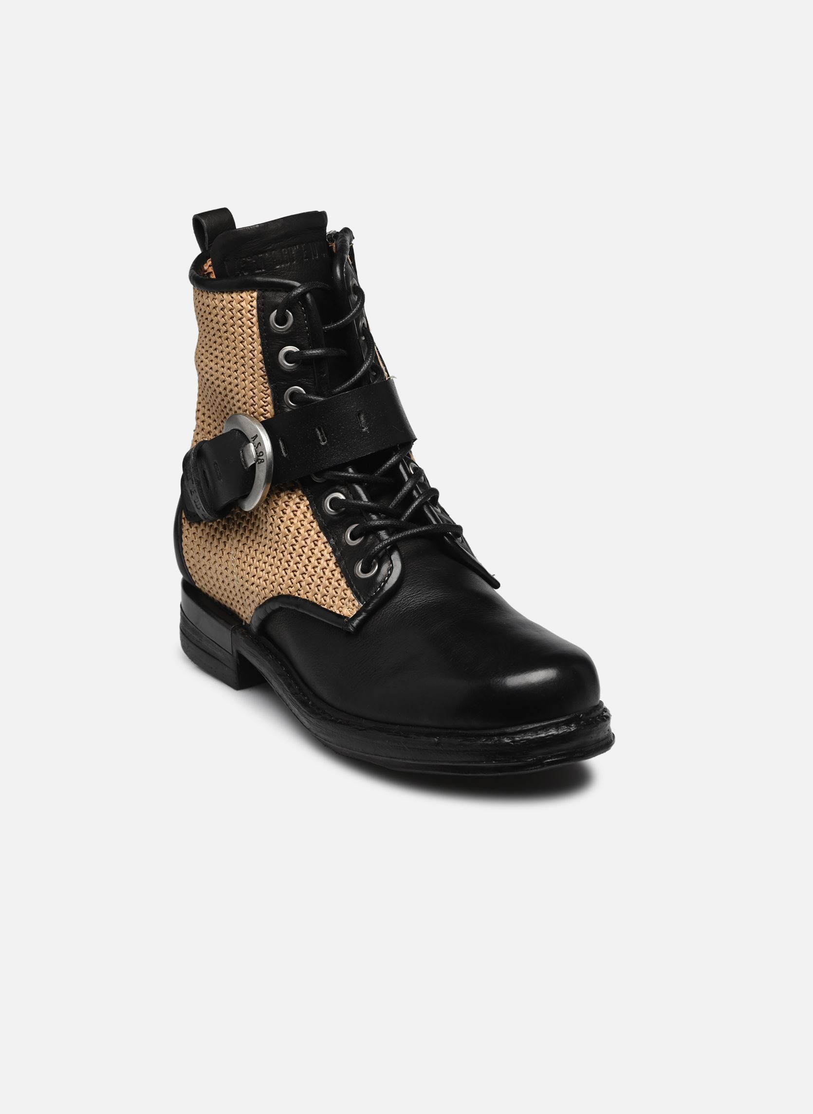Geschnürte Stiefeletten B80226 damen schwarz AS98 Geschnürte Stiefeletten B80226 damen schwarz NERO+GRANO+NERO