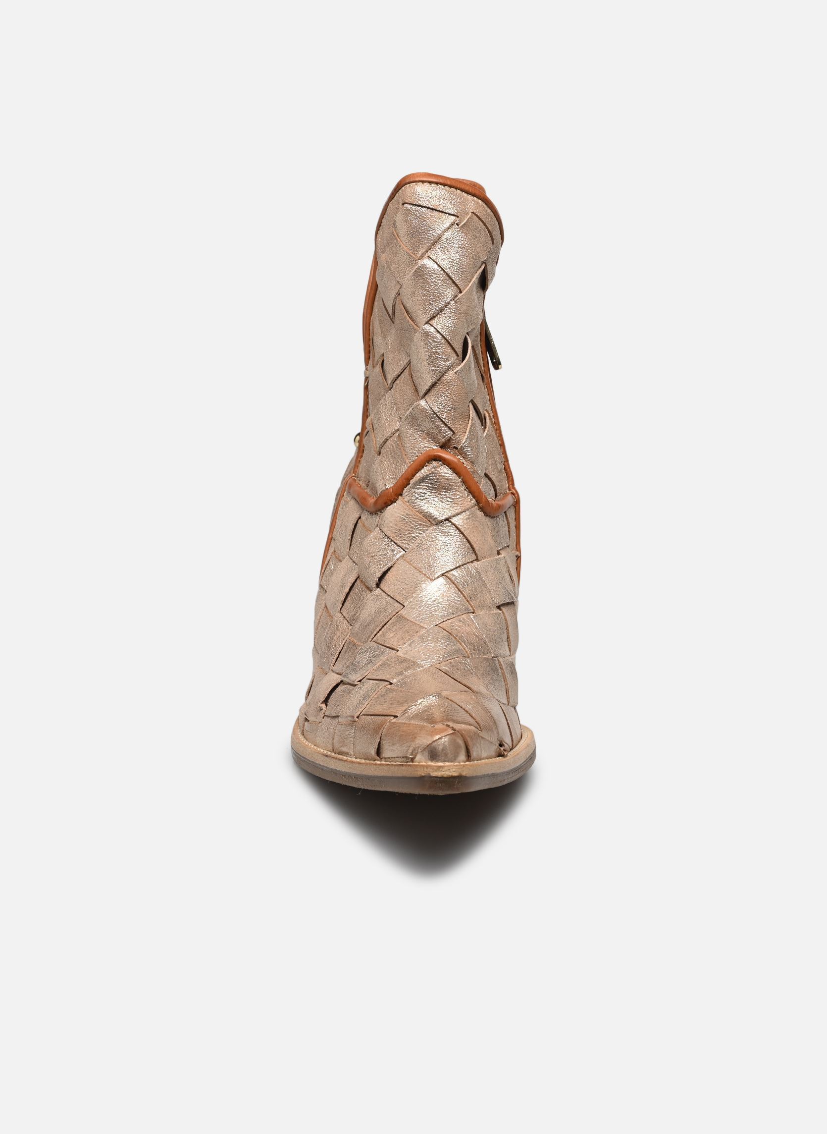 Bottines santiags B84213 femme or et bronze AS98 Bottines santiags B84213 femme or et bronze PLATINO+CALVADOS