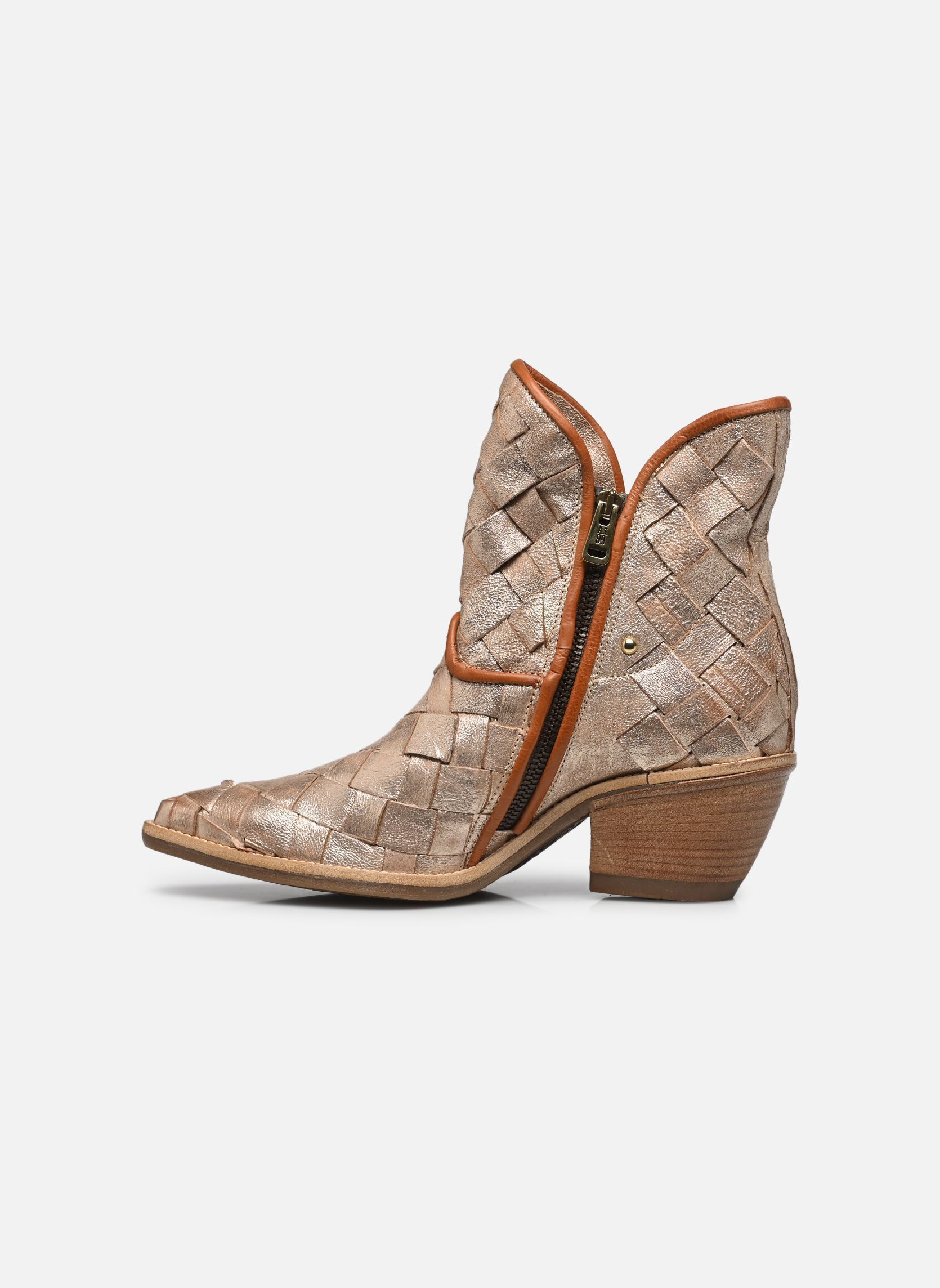 Bottines santiags B84213 femme or et bronze AS98 Bottines santiags B84213 femme or et bronze PLATINO+CALVADOS