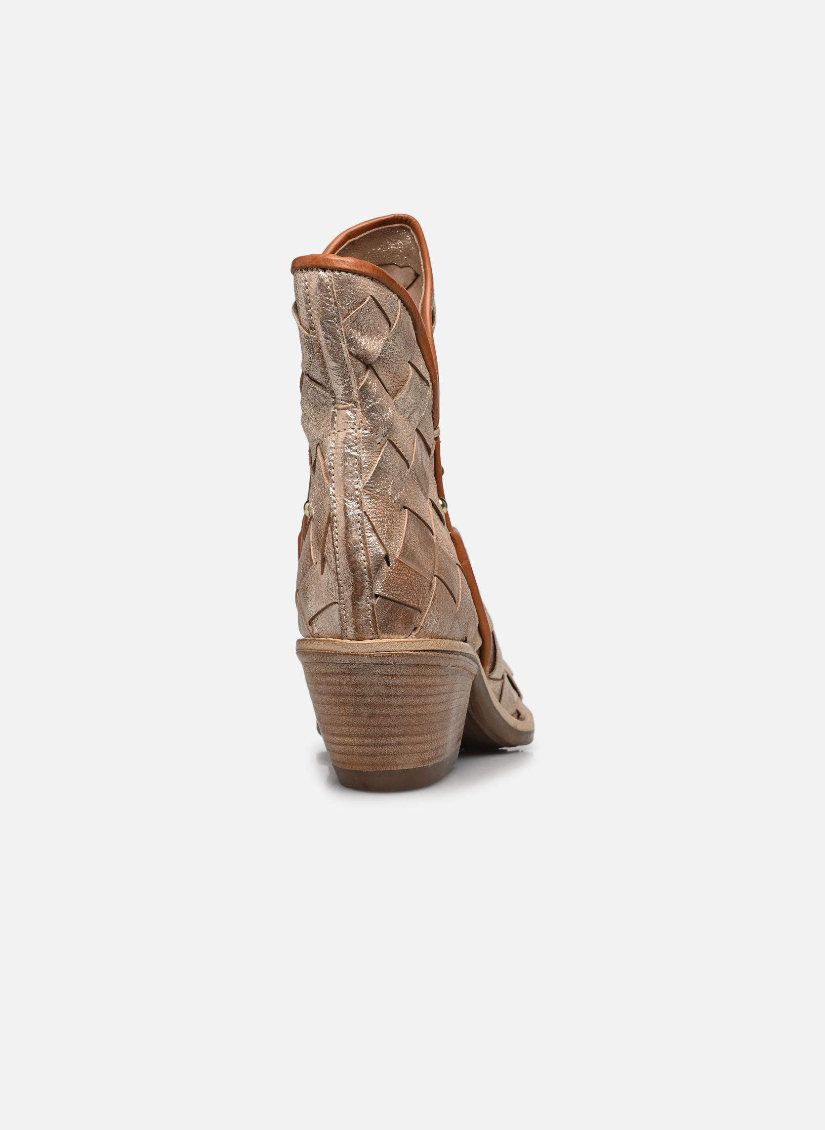 Bottines santiags B84213 femme or et bronze AS98 Bottines santiags B84213 femme or et bronze PLATINO+CALVADOS
