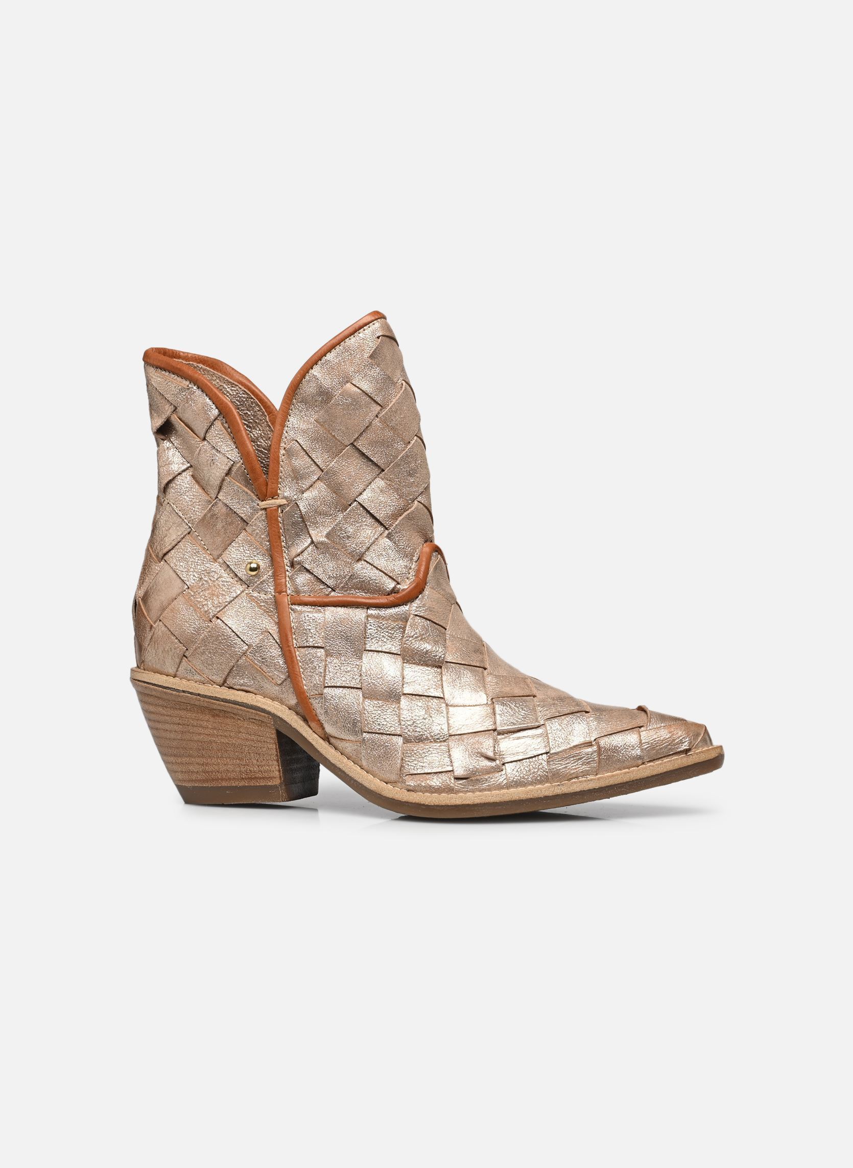 Bottines santiags B84213 femme or et bronze AS98 Bottines santiags B84213 femme or et bronze PLATINO+CALVADOS