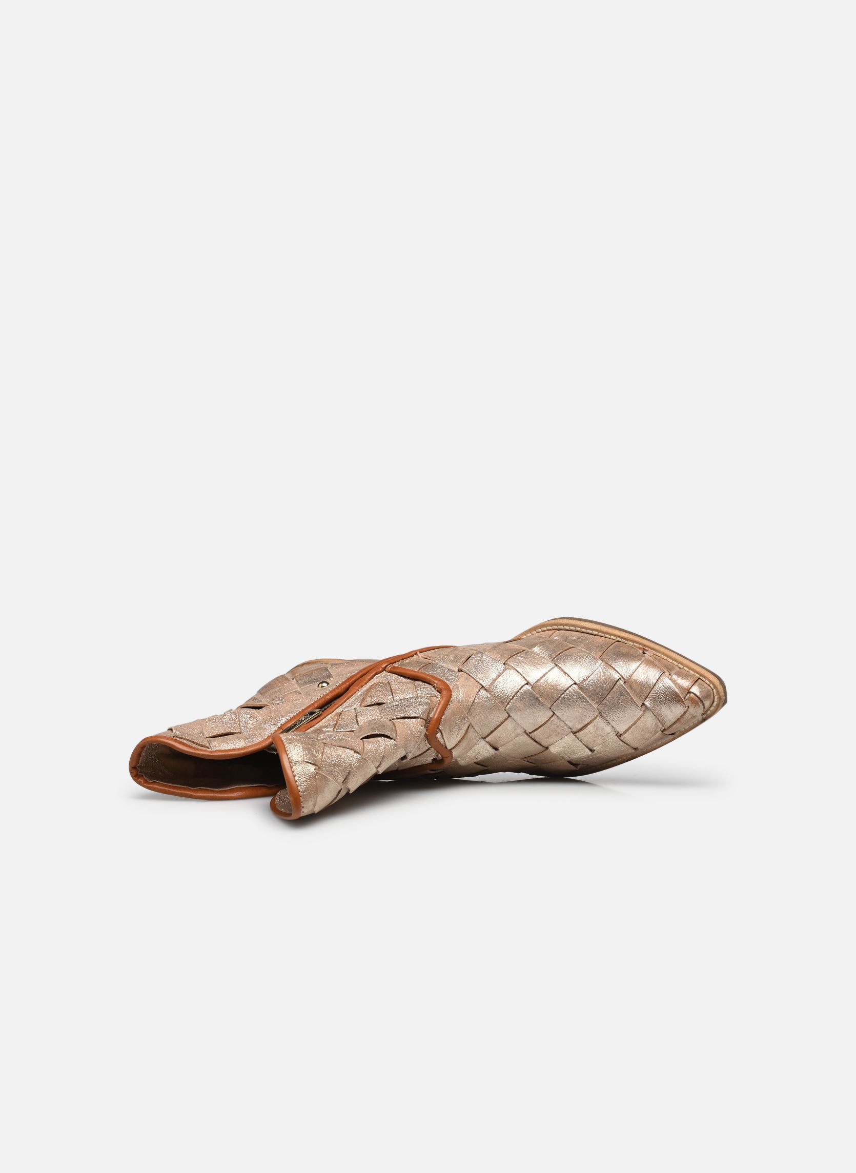 Bottines santiags B84213 femme or et bronze AS98 Bottines santiags B84213 femme or et bronze PLATINO+CALVADOS