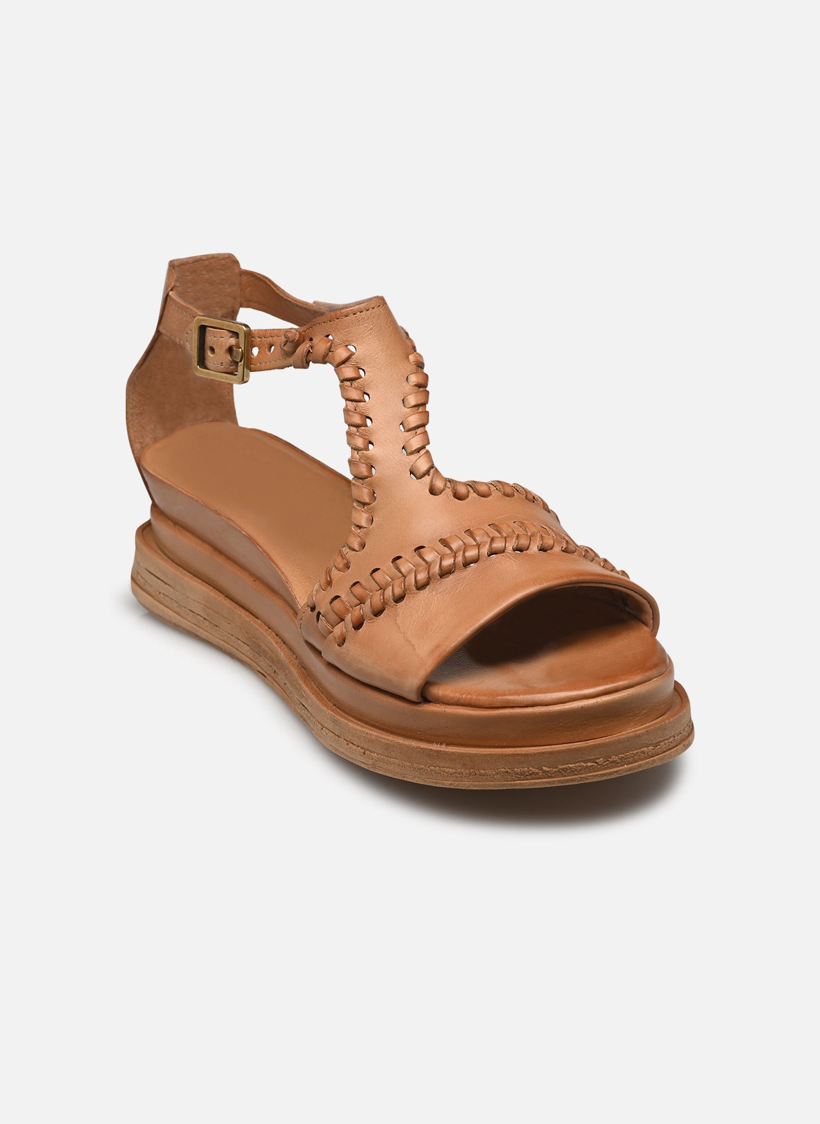 Sandali con zeppa e plateau A15044 donna beige AS98 Sandali con zeppa e plateau A15044 donna beige GRANO