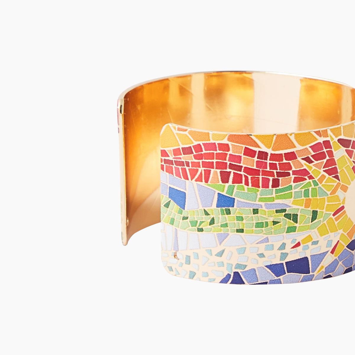 Bracelet Cuir Avec Incrustation D'ambre Mosaïque - Homme/Femme - Neuf Avec étiquettes