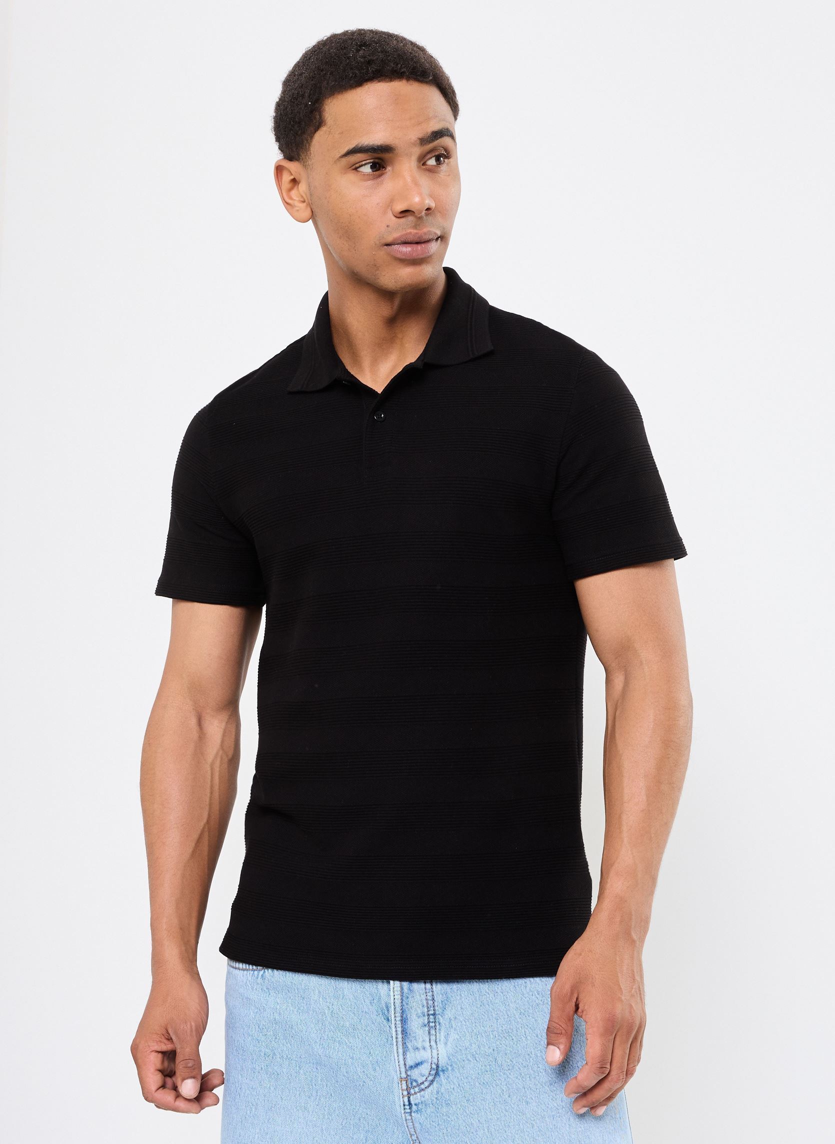 Polos manches courtes TITOUAN polo homme noir Marvin&Co Polos manches courtes TITOUAN polo homme noir JET BLACK