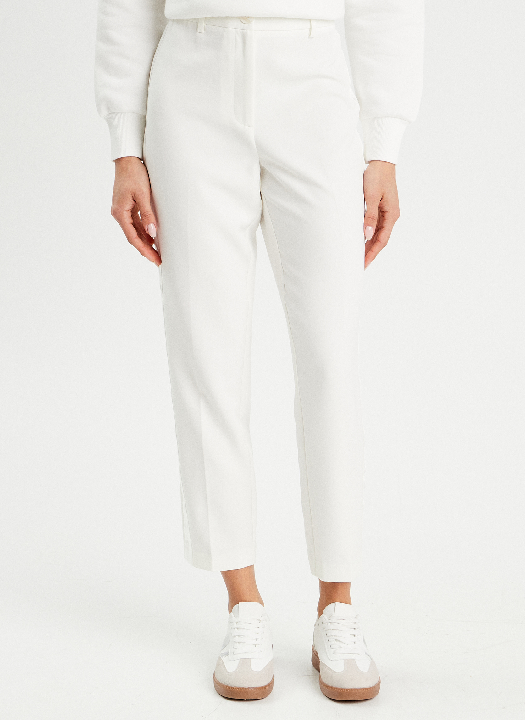 Pantalons droit CITYSATIN femme blanc Cache Cache Pantalons droit CITYSATIN femme blanc Blanc