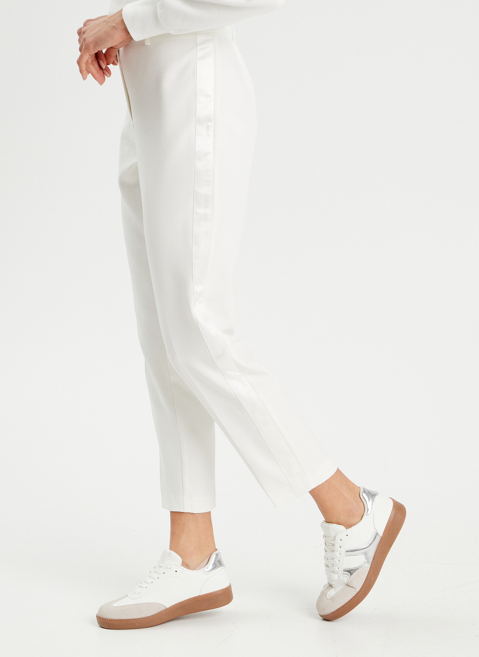 Pantalons droit CITYSATIN femme blanc Cache Cache Pantalons droit CITYSATIN femme blanc Blanc
