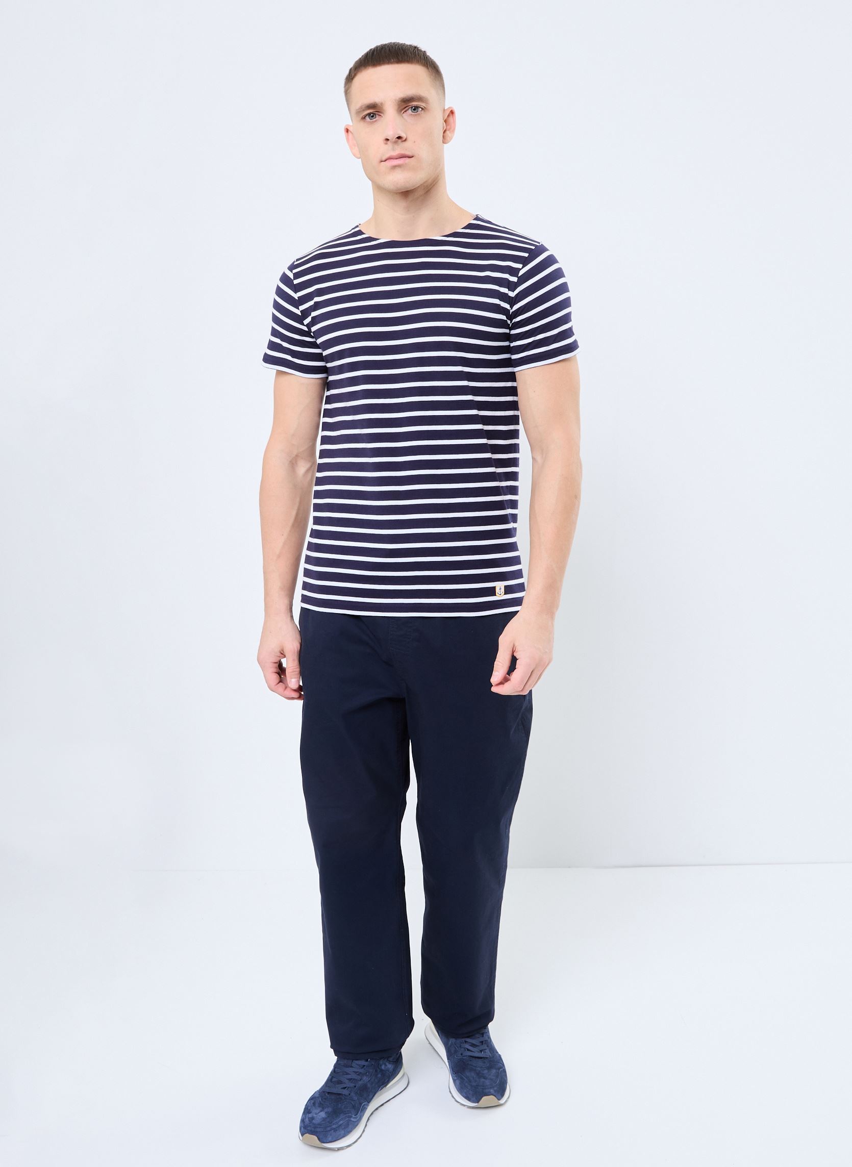 Tee-shirts manches courtes Marinière Hoëdic Héritage homme bleu Armor Lux Tee-shirts manches courtes Marinière Hoëdic Héritage homme bleu Navire Blanc