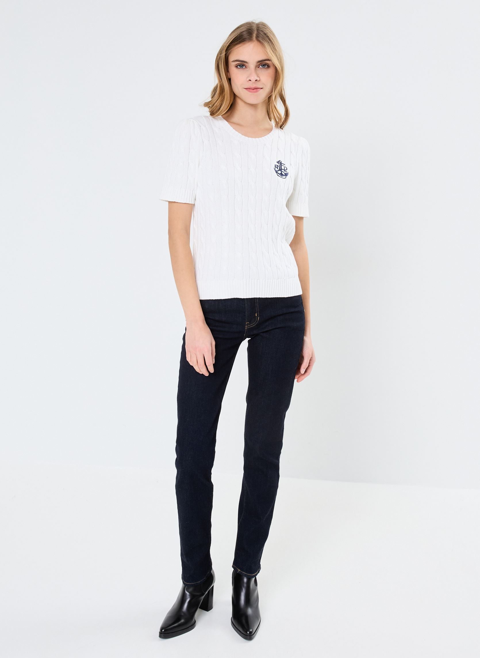 Pulls Tarjyll-Short Sleeve-Pullover femme blanc Lauren Ralph Lauren Pulls Tarjyll-Short Sleeve-Pullover femme blanc WHITE