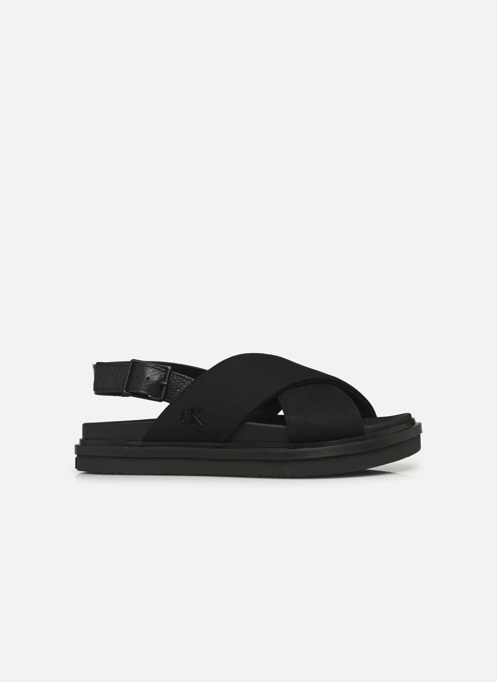 Sandales et mules FLAT MOLDED CRXS SLI homme noir Calvin Klein Sandales et mules FLAT MOLDED CRXS SLI homme noir TRIPLE BLACK