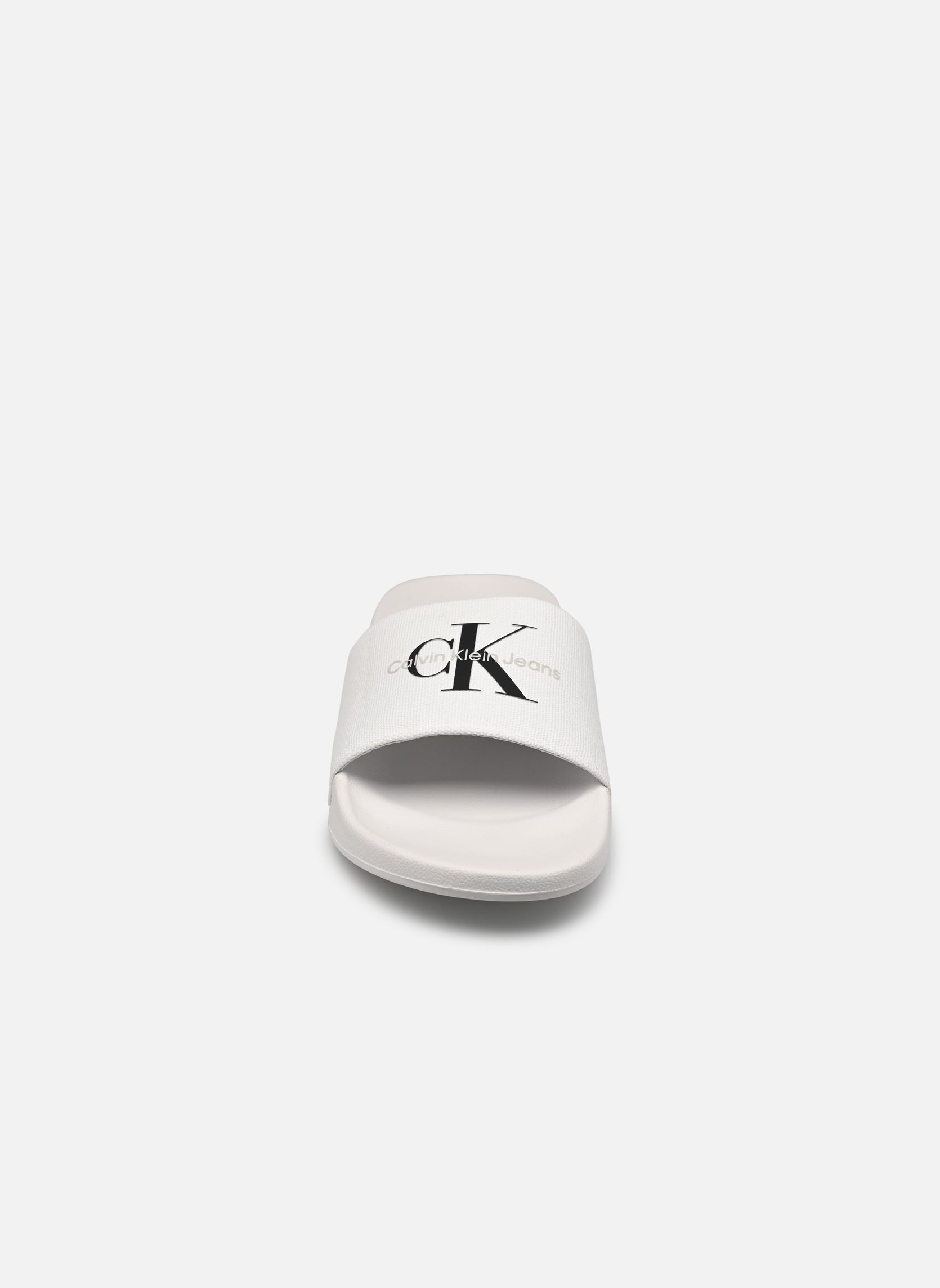 Sandales et mules SLIDE MONOGRAM CV homme blanc Calvin Klein Sandales et mules SLIDE MONOGRAM CV homme blanc TRIPLE BRIGHT WHITE