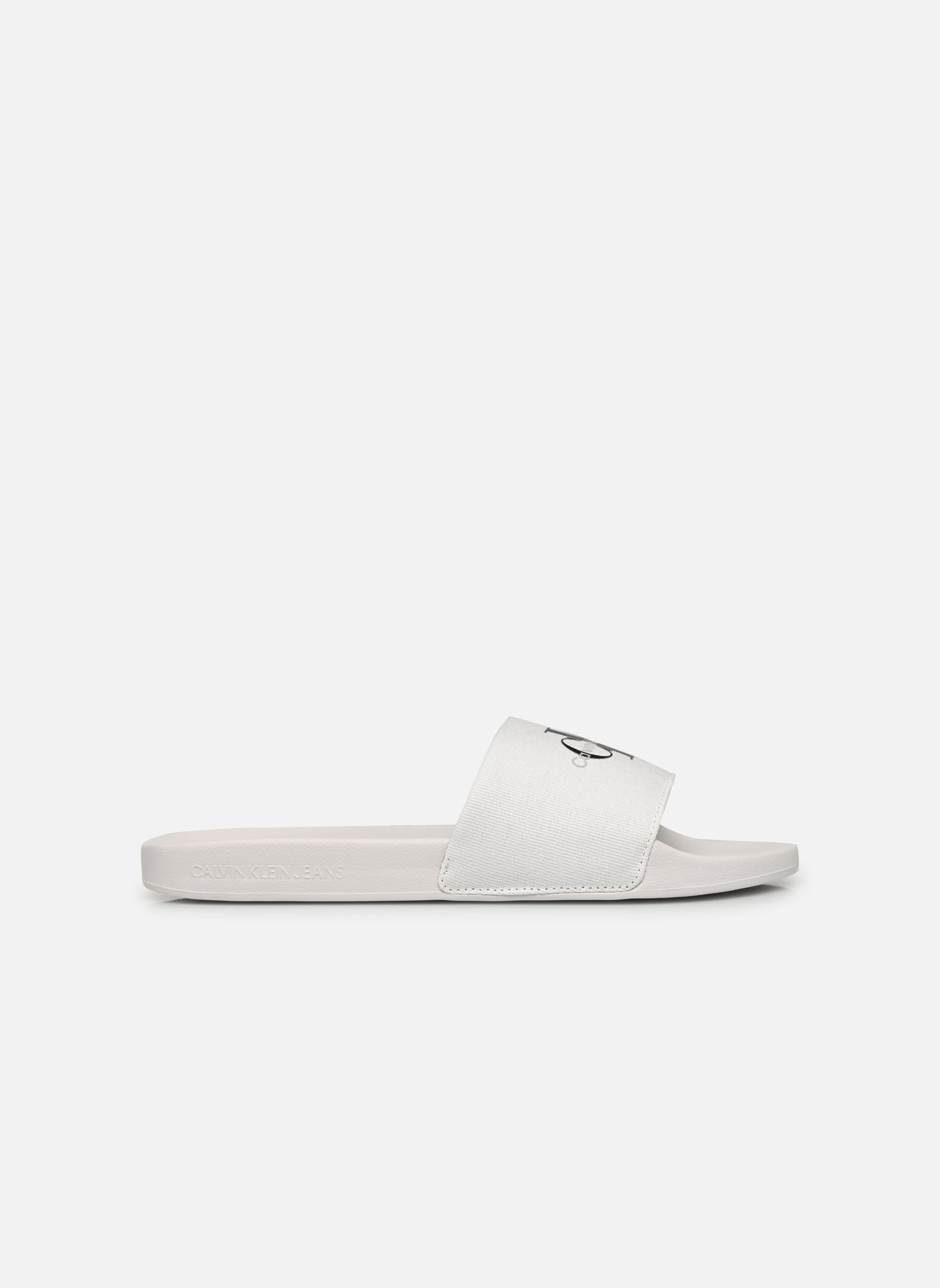 Sandales et mules SLIDE MONOGRAM CV homme blanc Calvin Klein Sandales et mules SLIDE MONOGRAM CV homme blanc TRIPLE BRIGHT WHITE