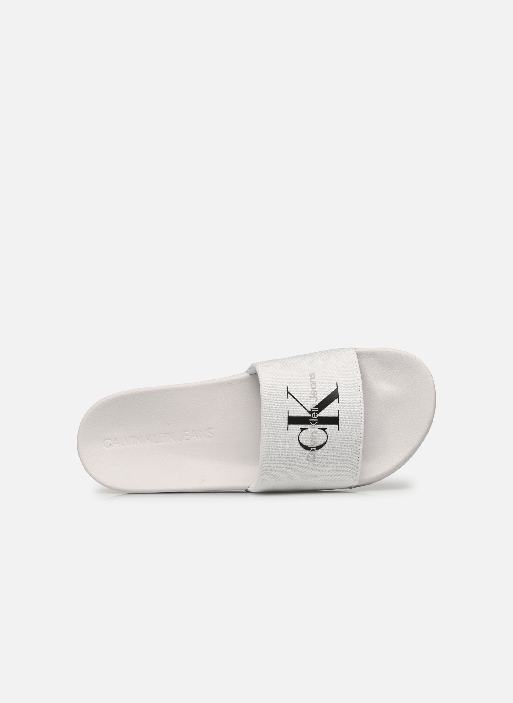 Sandales et mules SLIDE MONOGRAM CV homme blanc Calvin Klein Sandales et mules SLIDE MONOGRAM CV homme blanc TRIPLE BRIGHT WHITE