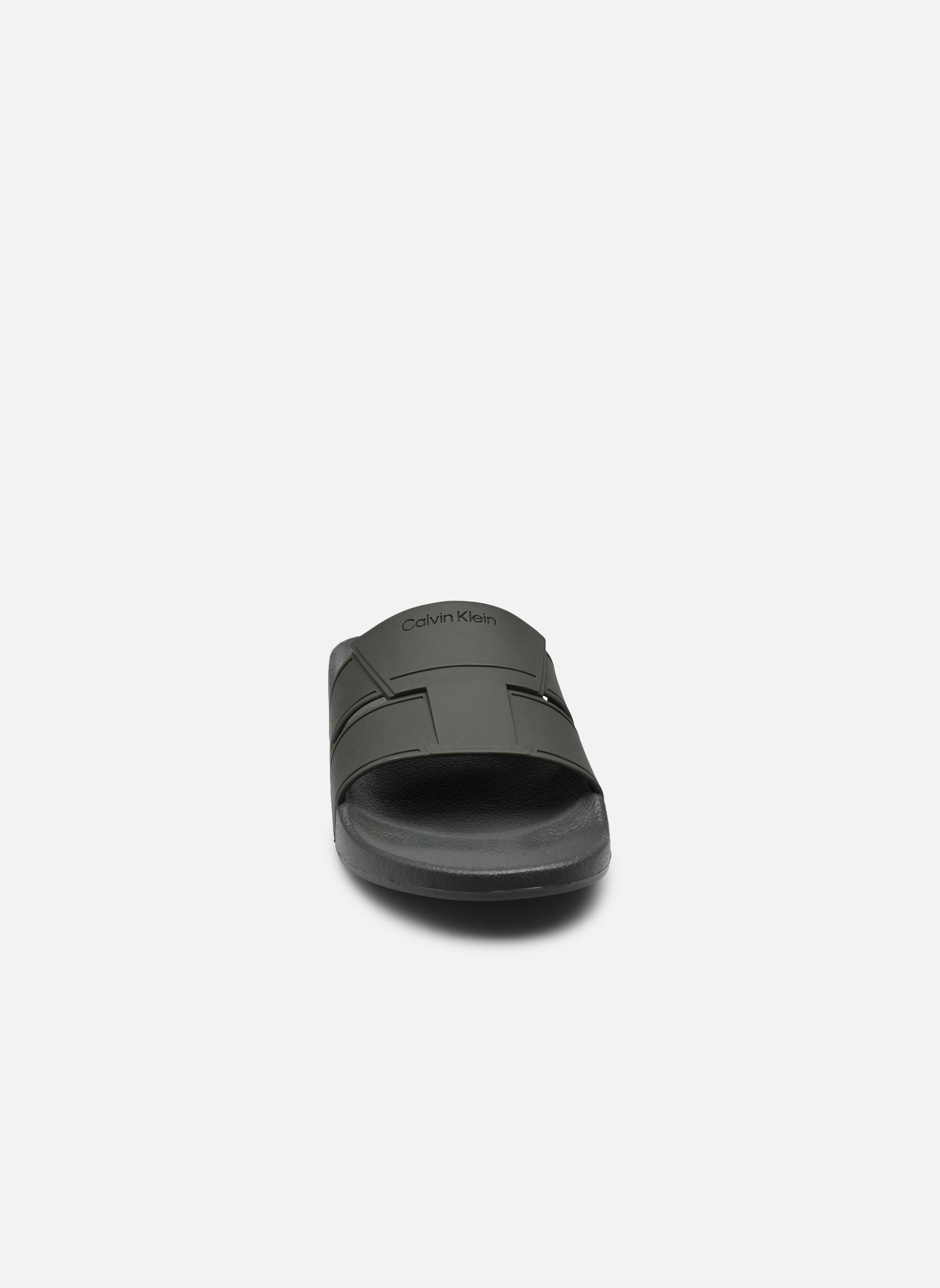 Sandali e ciabattine POOL SLIDE DOUBLE T uomo verde Calvin Klein Sandali e ciabattine POOL SLIDE DOUBLE T uomo verde DARK OLIVE