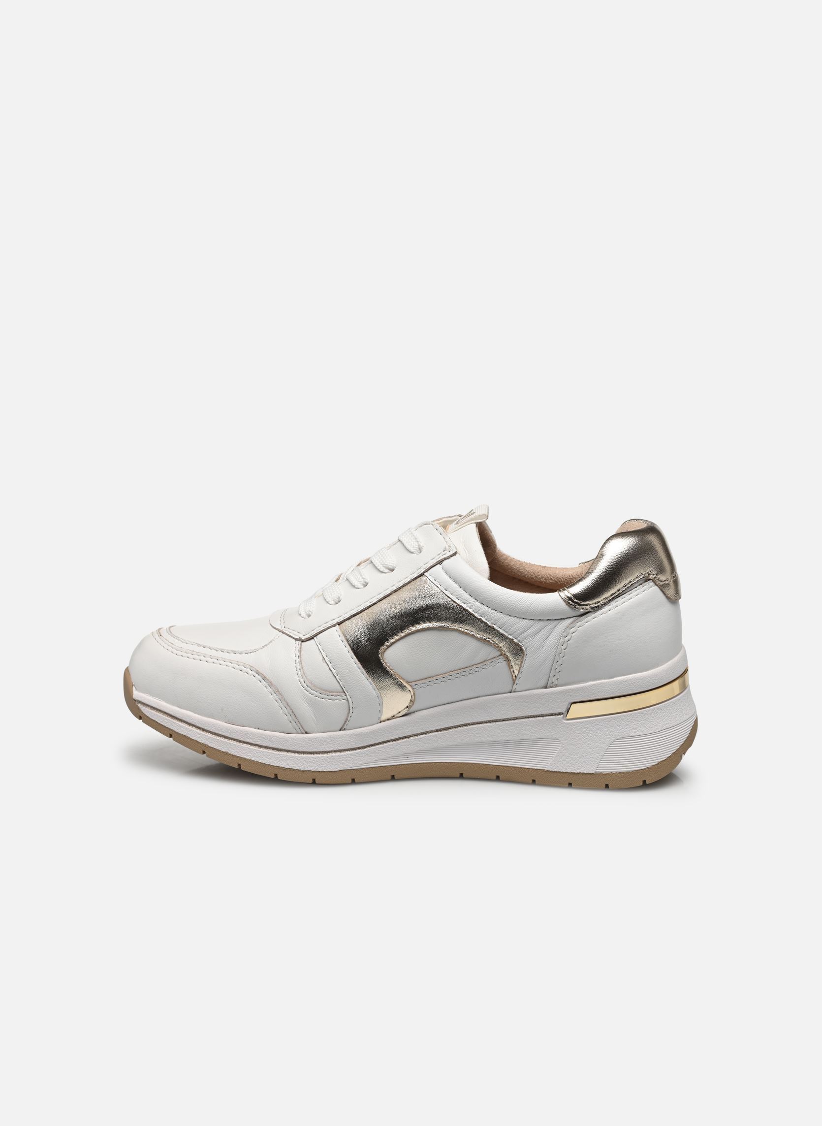 Baskets compensées 23300-44 femme blanc Caprice Baskets compensées 23300-44 femme blanc WHITE/LT GOLD