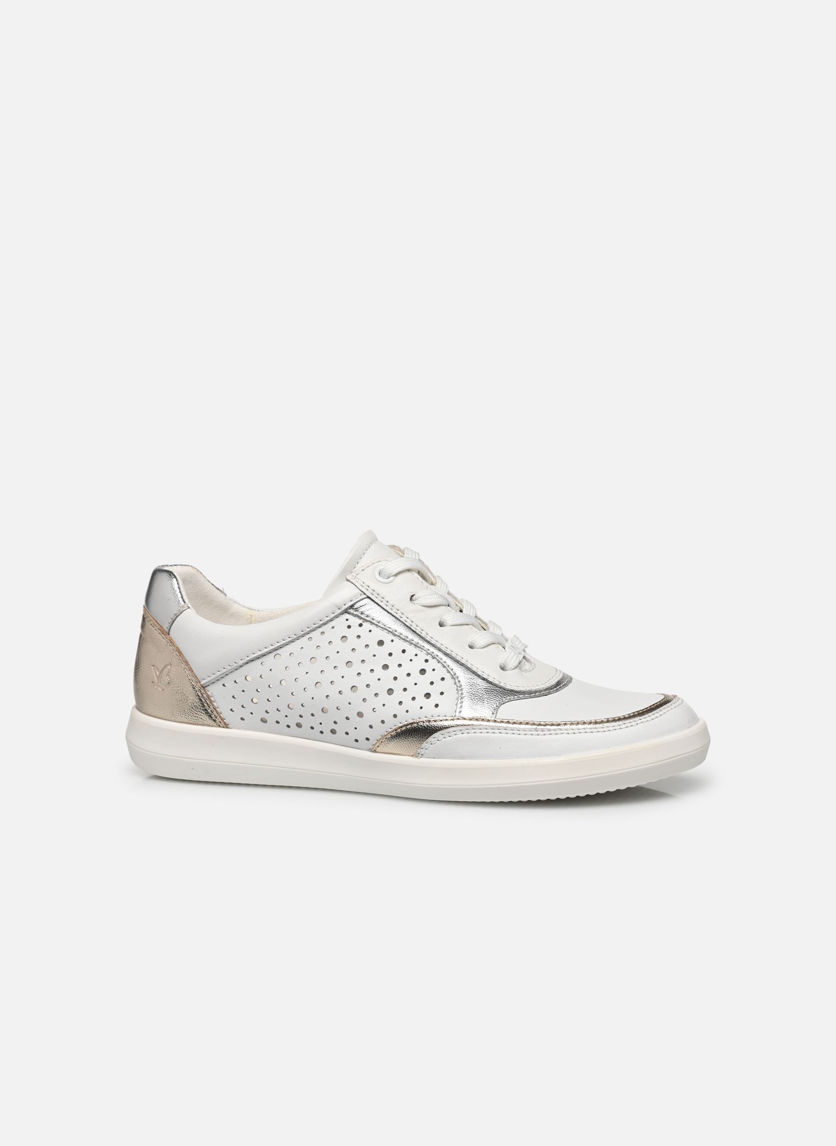 Baskets basses 23708-44 femme blanc Caprice Baskets basses 23708-44 femme blanc WHITE/SILVER