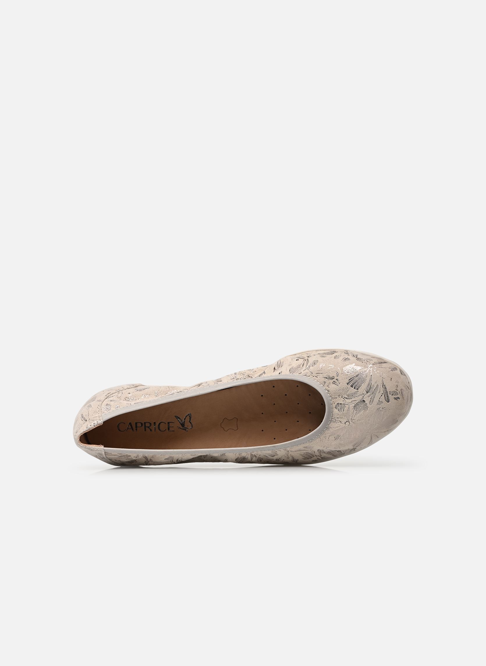 Klassieke ballerina's 22150-42 N dames zilver Caprice Klassieke ballerina's 22150-42 N dames zilver OFFWHITE/SILV.